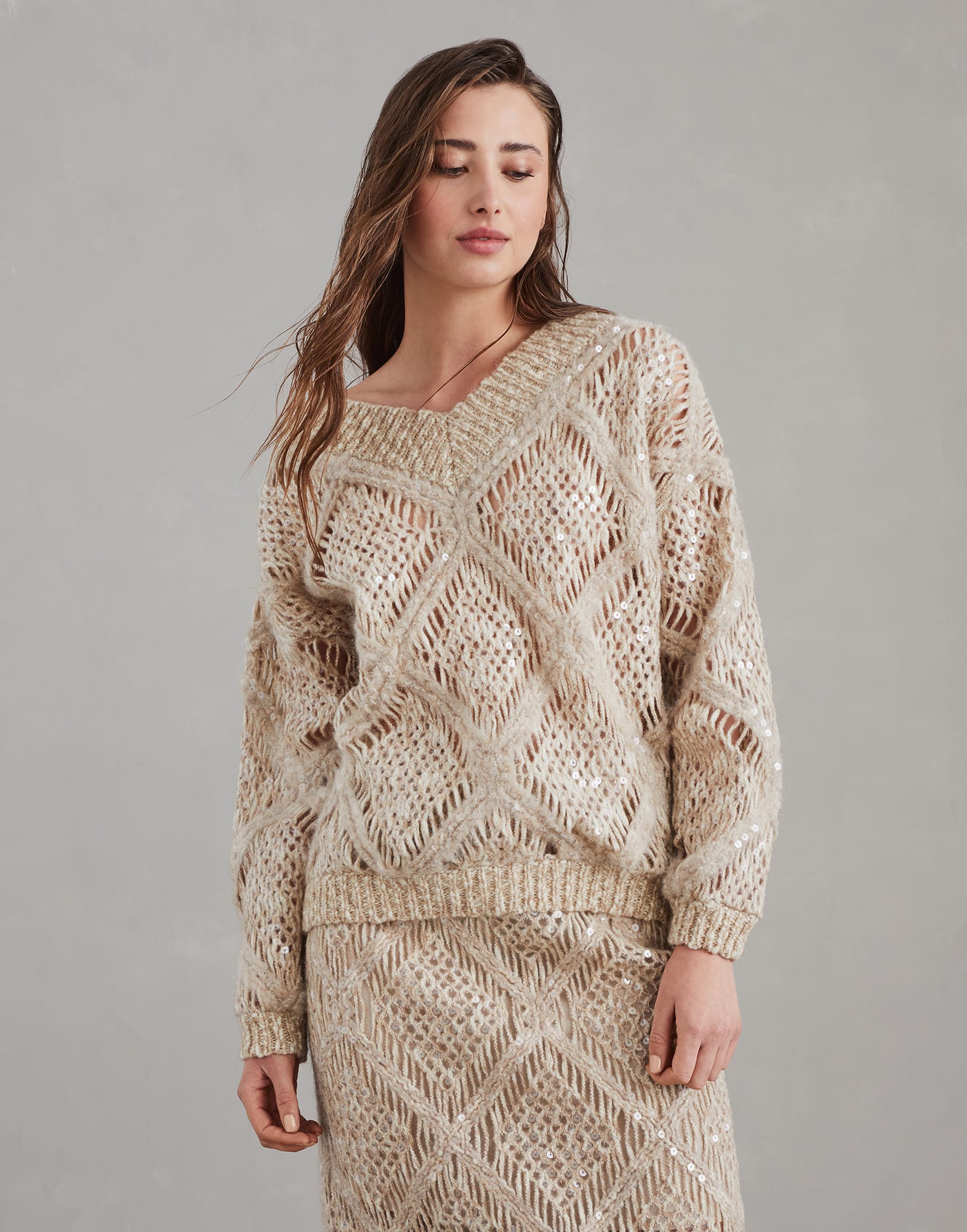 Sweater with Dazzling Embroidery