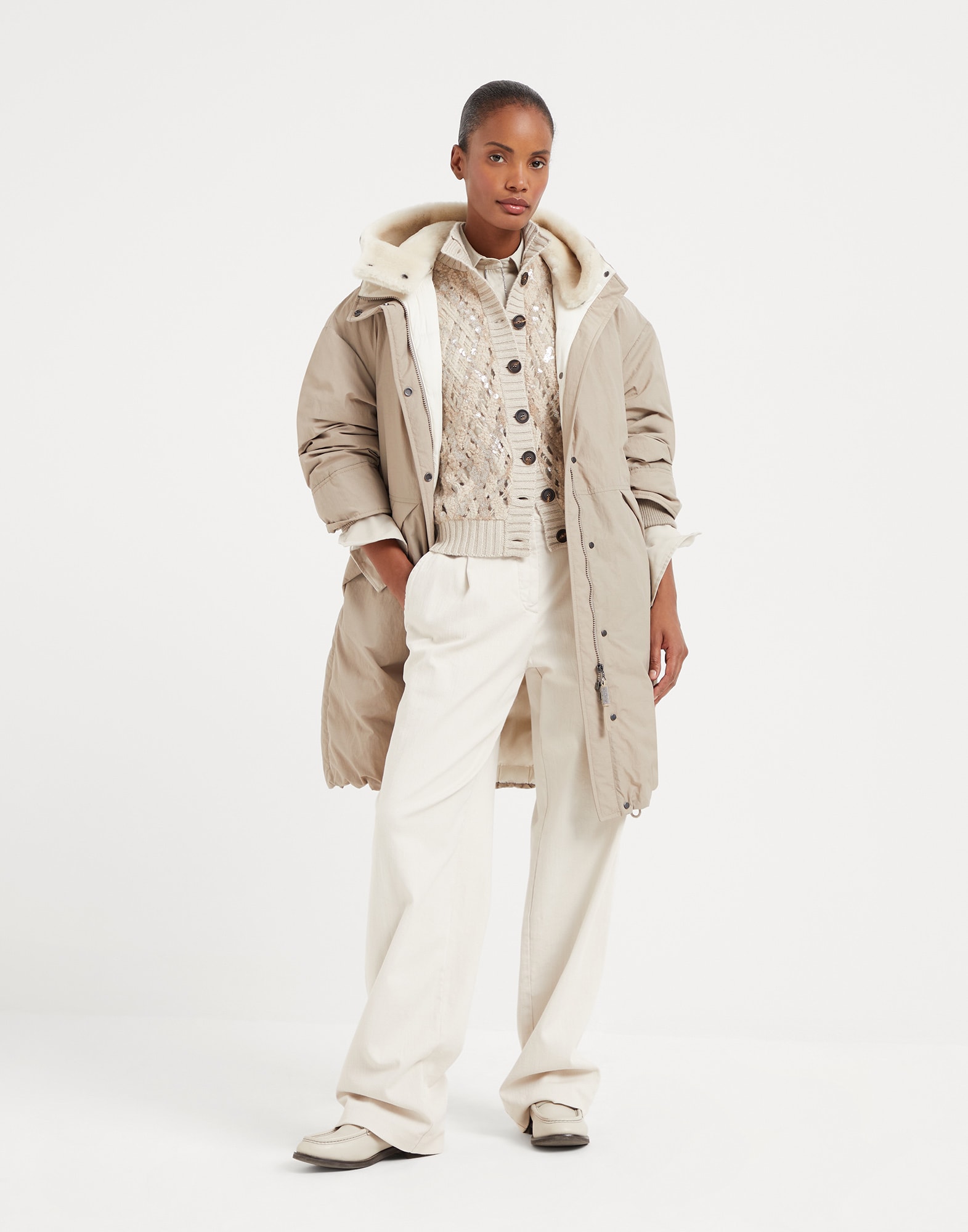 L92☆美品☆21-22AW☆極上ピュアコットン パーカー ブルネロ