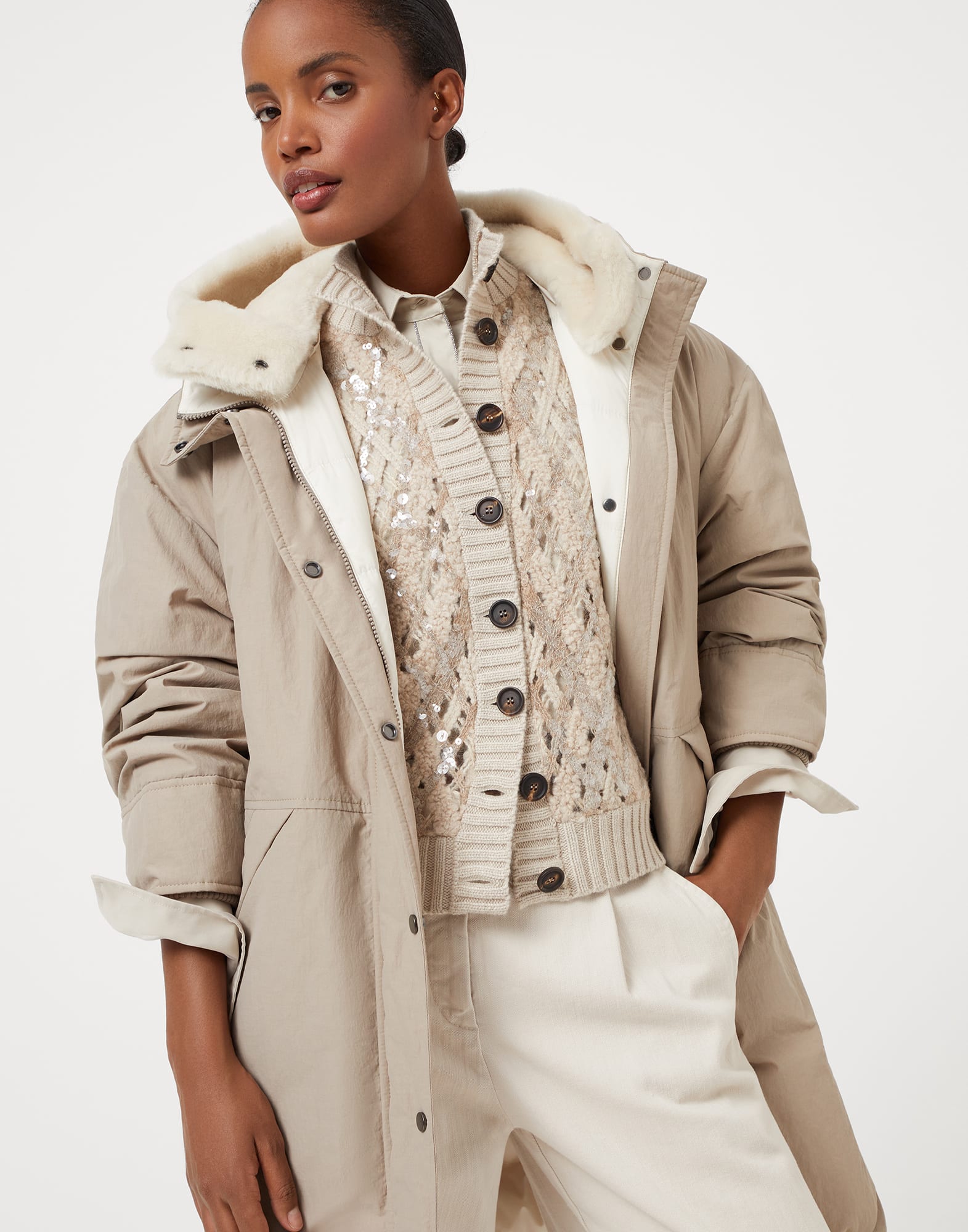 Cotton down parka (242MD5999701C9123) for Woman | Brunello