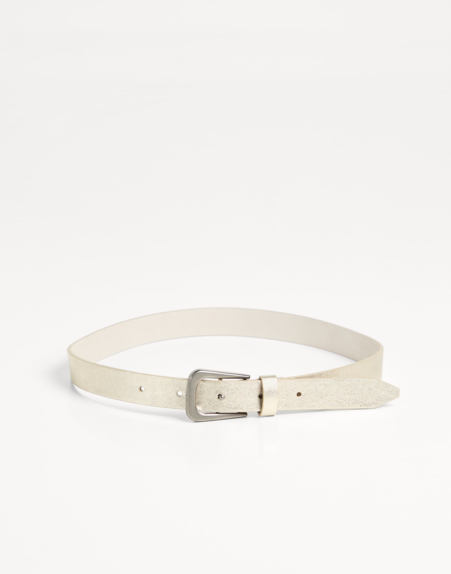 Lamé calfskin belt