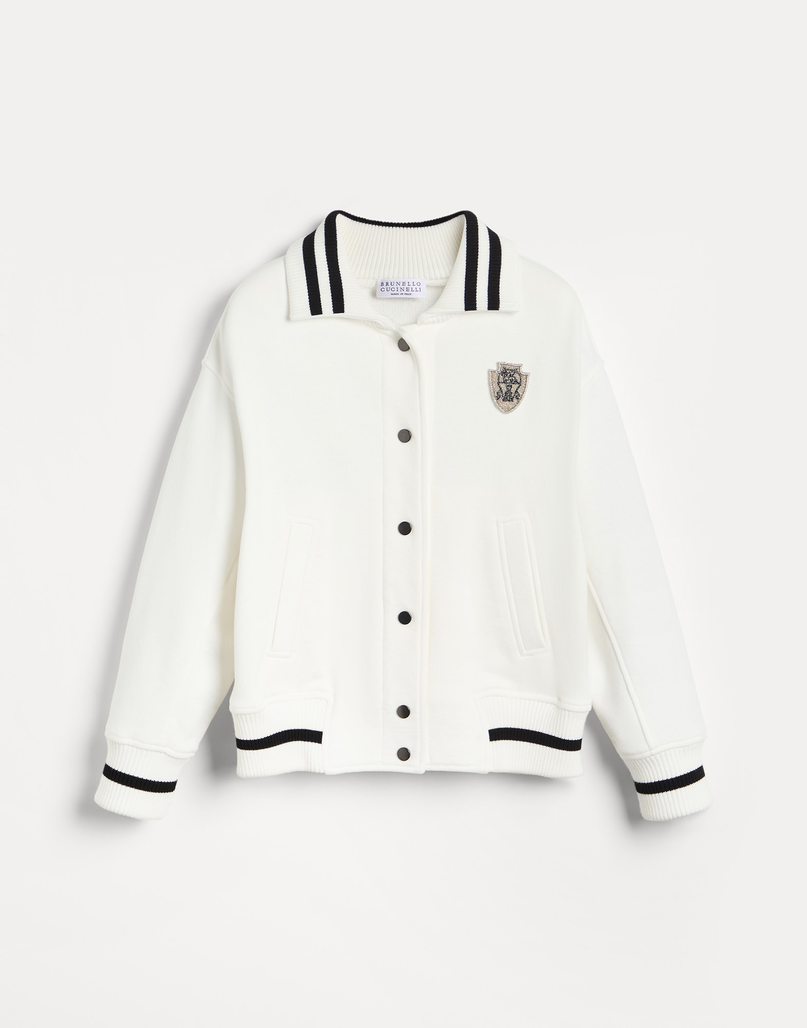 Bomber style sweatshirt 242BN05NE292 for Girls Brunello Cucinelli