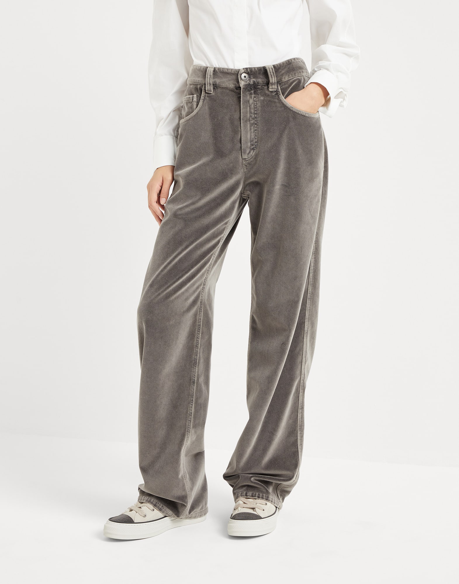 Garment-dyed Loose trousers