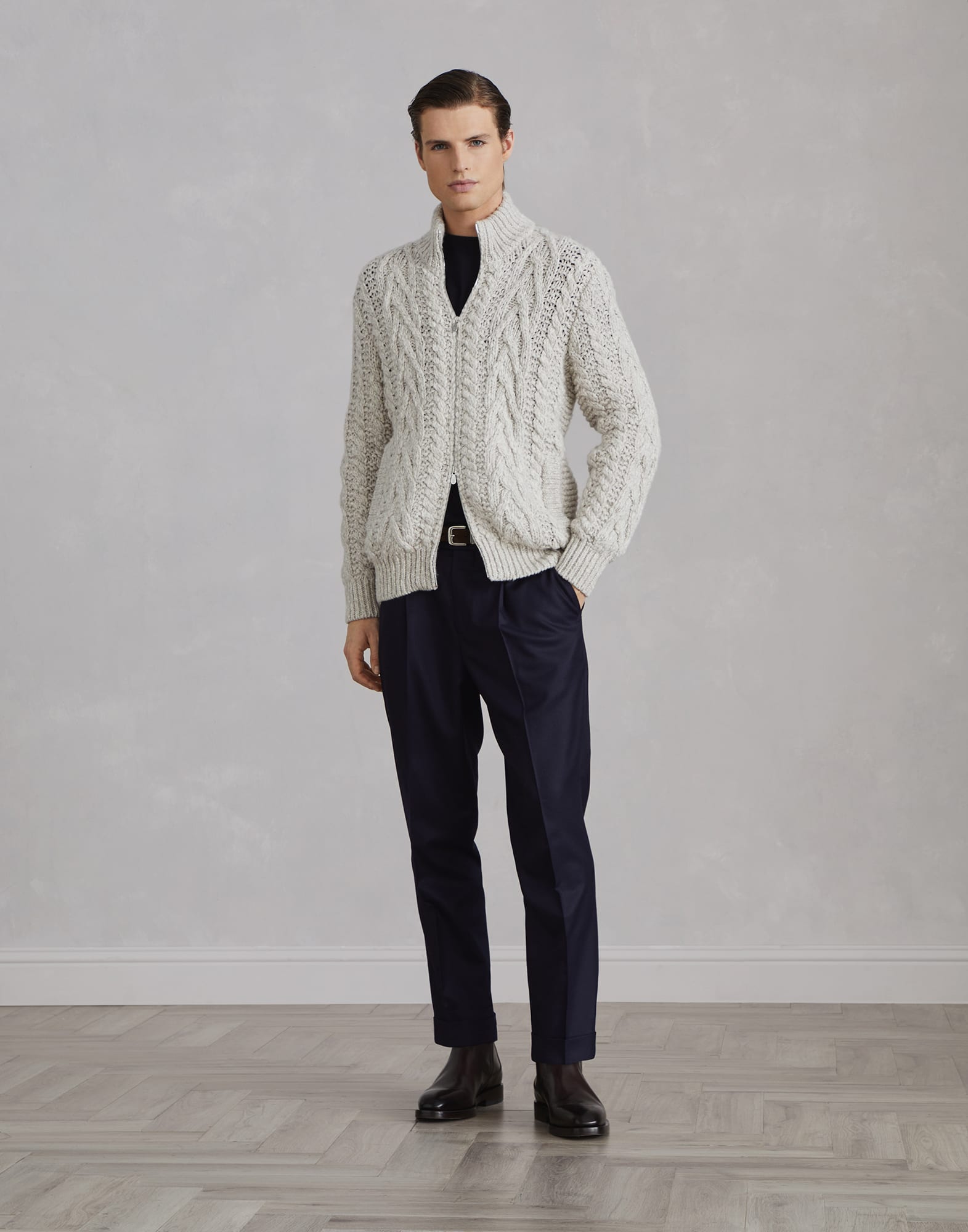 Cable knit cardigan