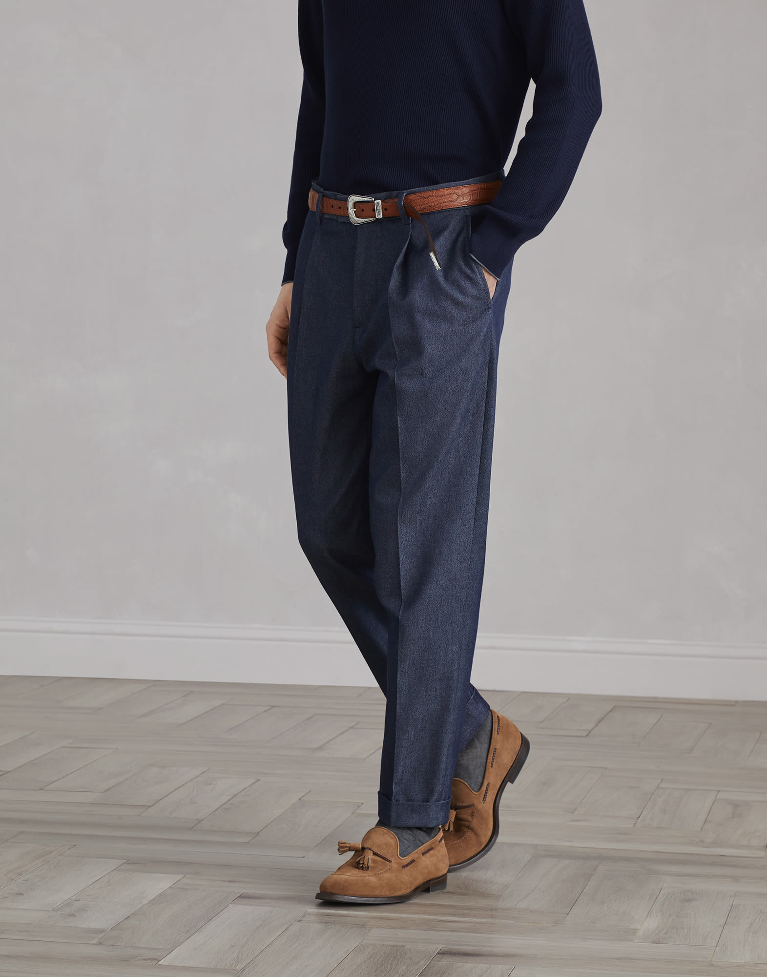 BRUNELLO CUCINELLI | Leisure Fit Cotton Gabardine Trousers