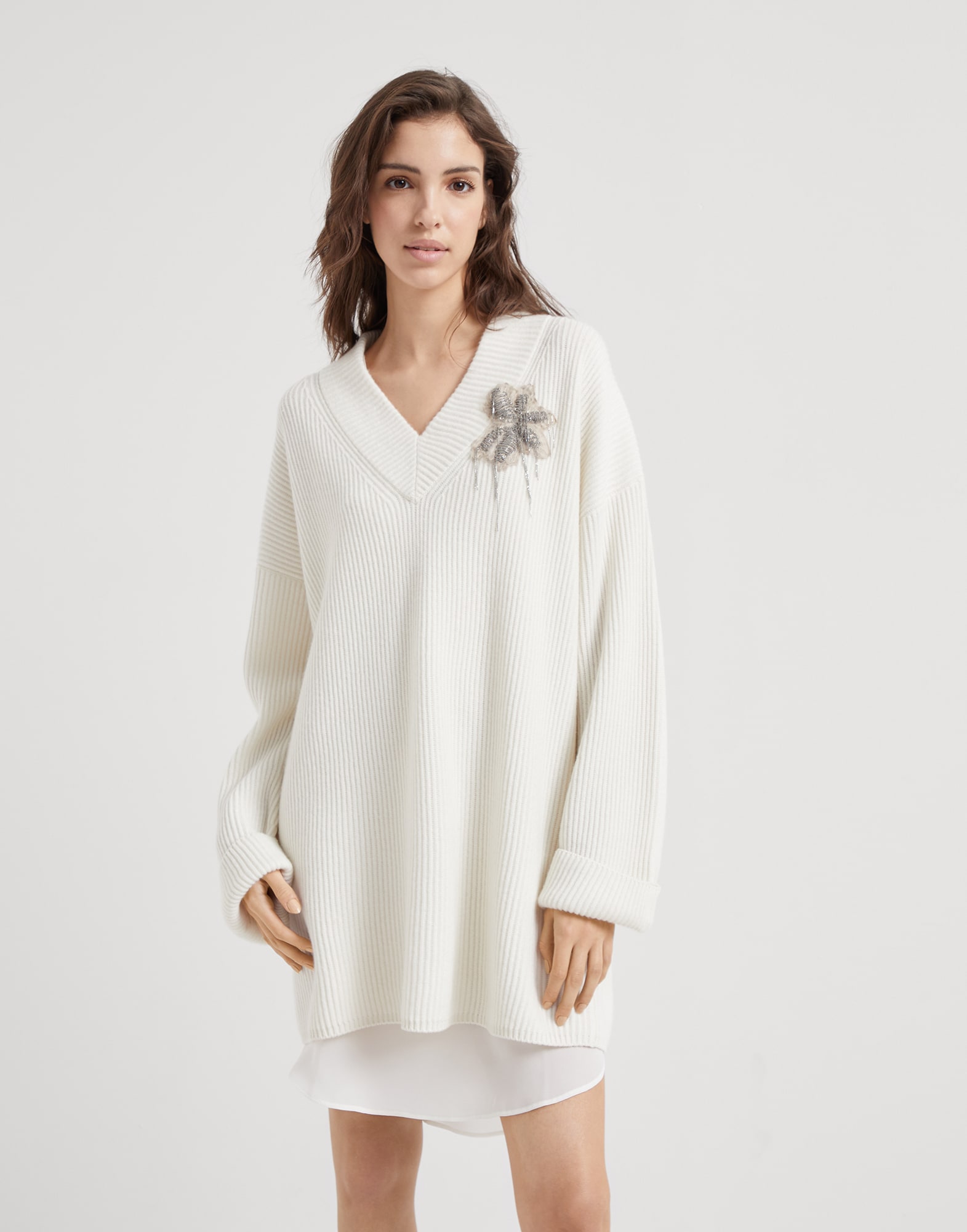 Brunello Cucinelli 袖口飾りが華やかな 最高級カシミヤ ボレロ Brunello Cucinelli 袖口飾りが華やかな 最高級カシミヤ ボレロ