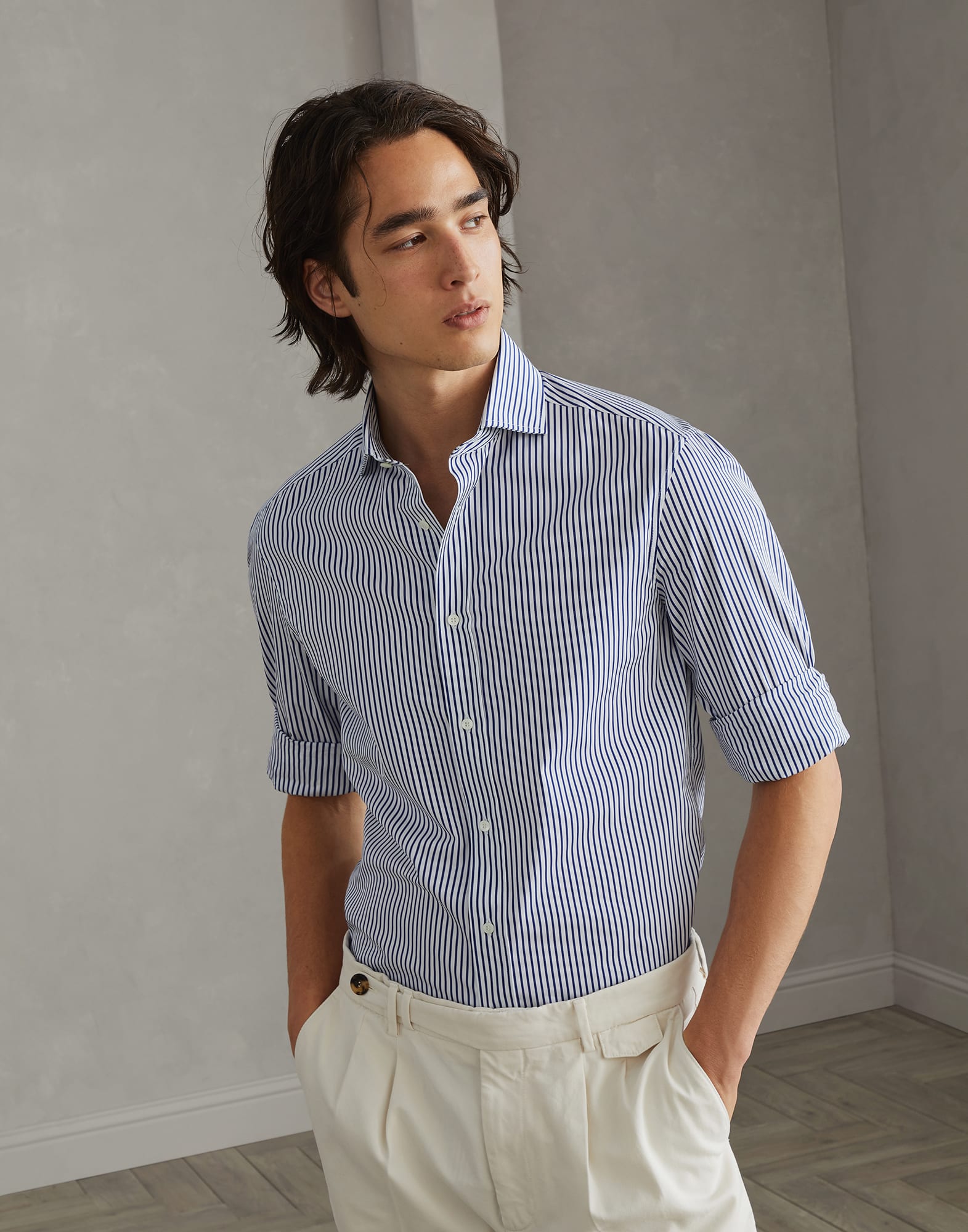 Blue Striped Poplin Sailor Shirt main image 1