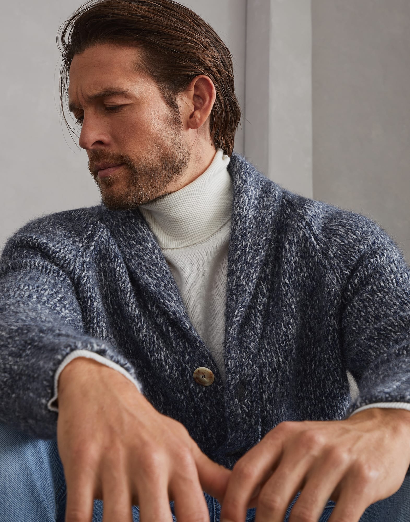 Chiné cardigan (242MSS300706C1749) for Man | Brunello Cucinelli