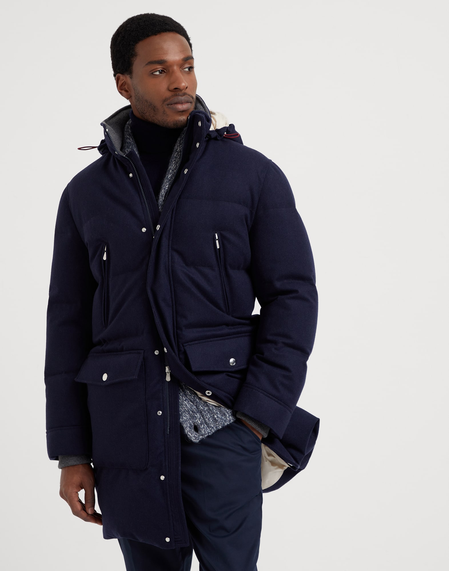 Down jacket removable hood store