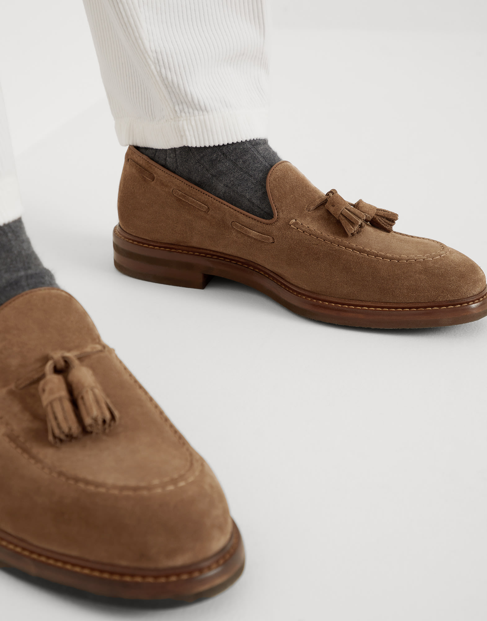 Velasca | Suede leather tassel loafers, entirely Made in Italy