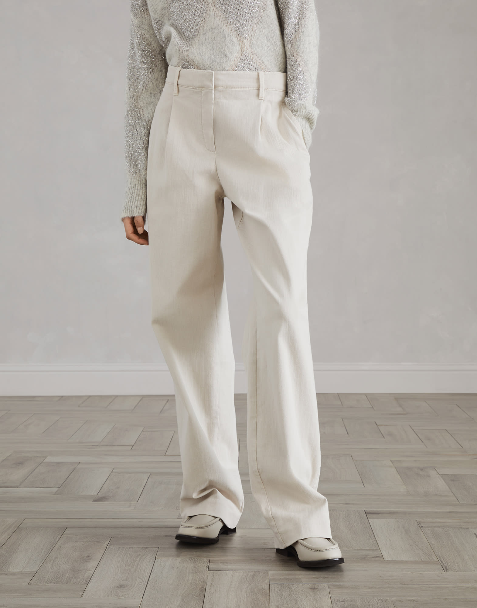 Loose Straight trousers with monili