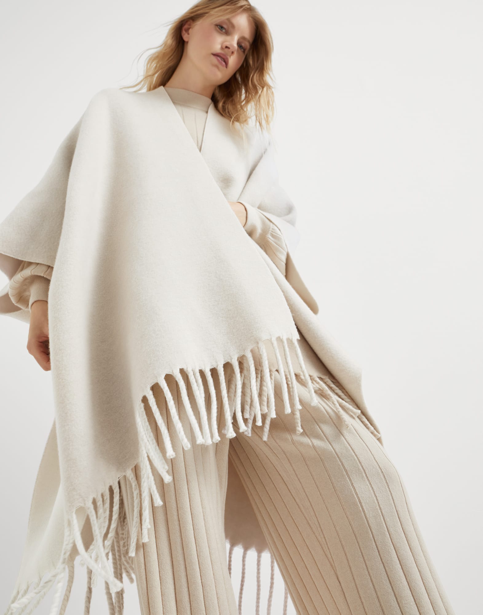 Double knit poncho