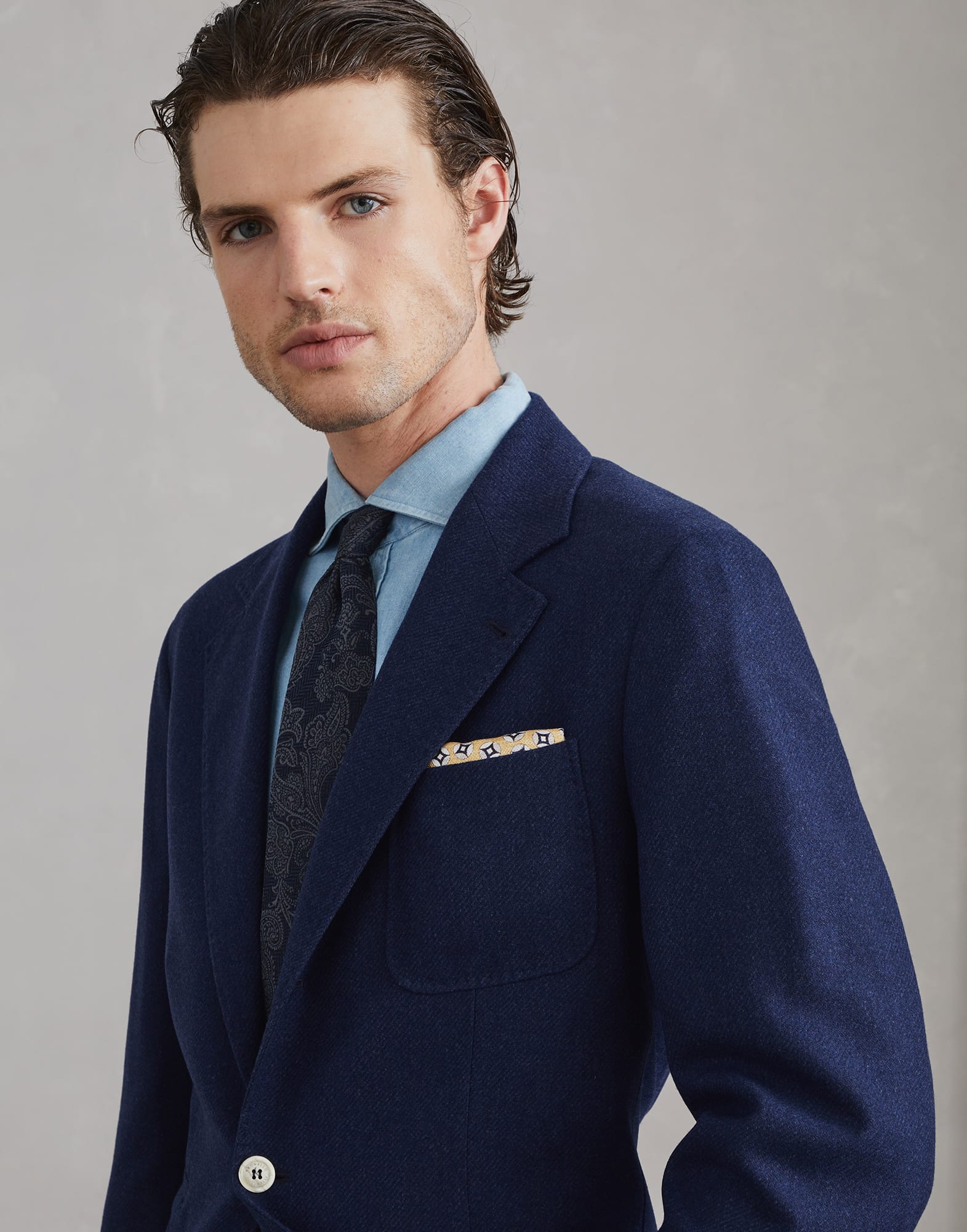 モチーフ入り ポケットチーフ (242MV8990091CNO2301) for メンズ | Brunello Cucinelli
