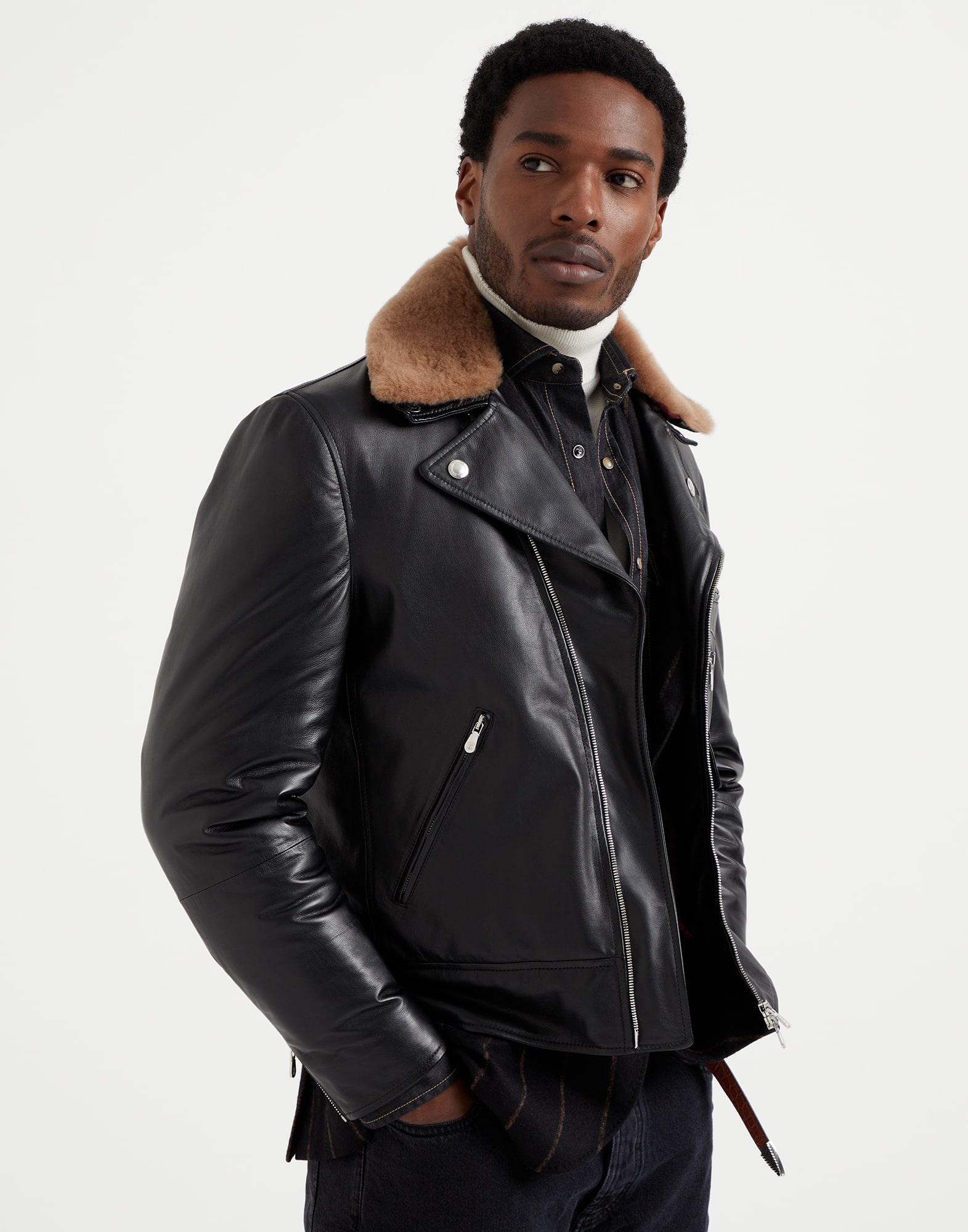 Blouson biker rembourré