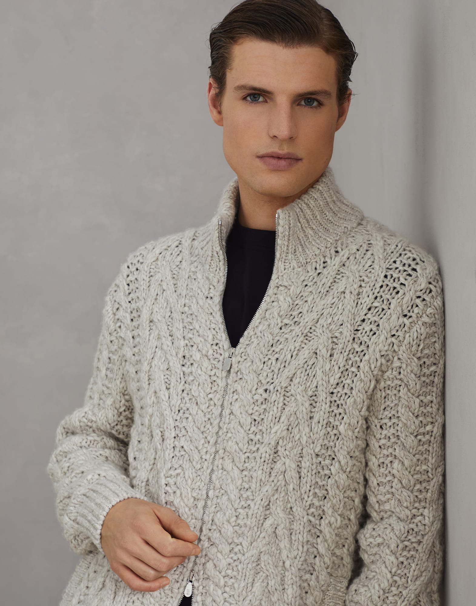 Cable knit cardigan