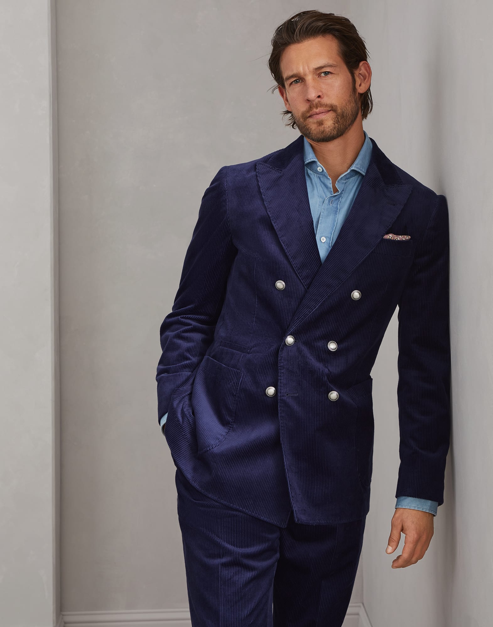 Veste d?�structur?�e demi-crois?�e (242MY4757BBDJC2456) pour Homme | Brunello Cucinelli