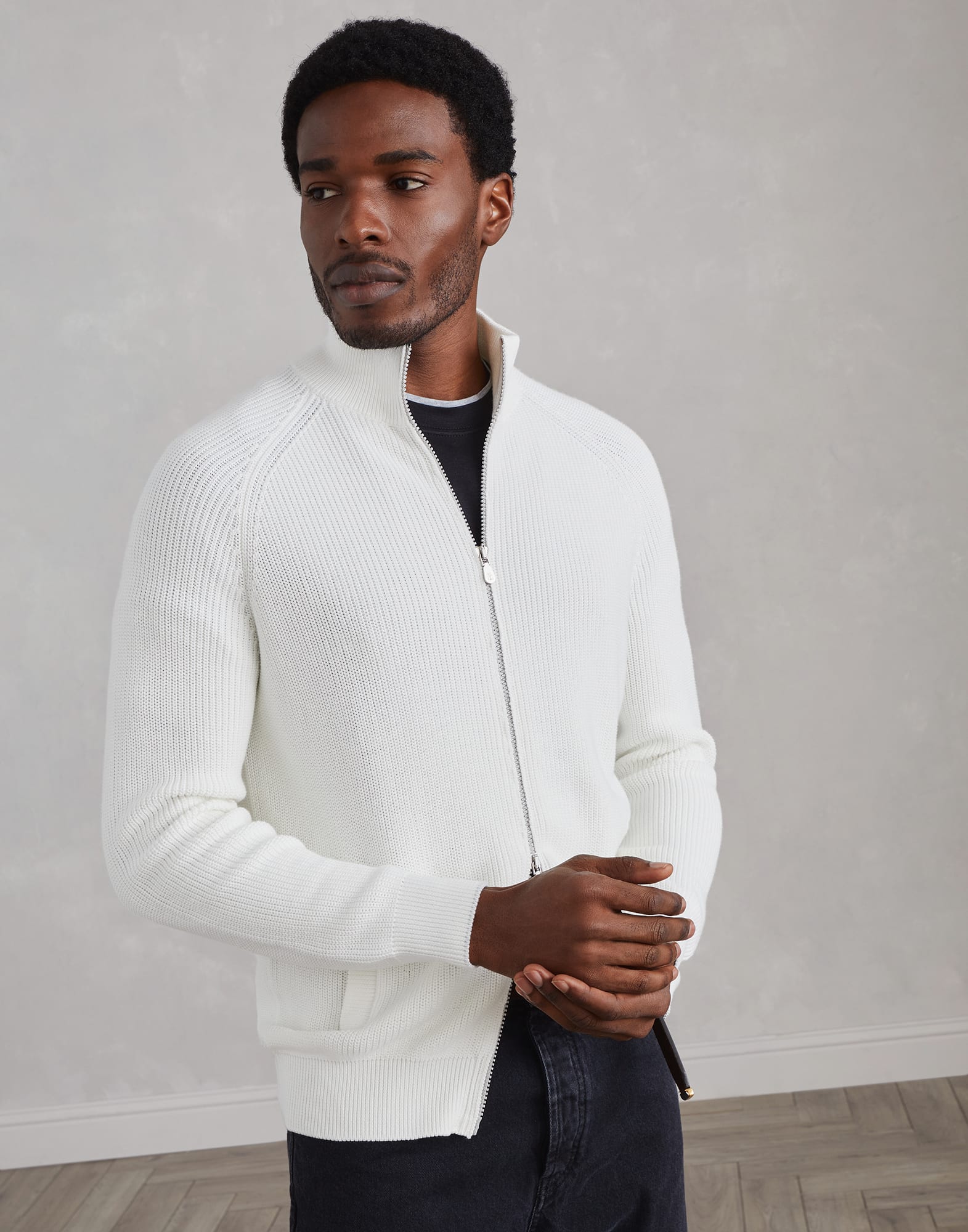 2874656 Zip-front cardigan (242M2874656) for Man | Brunello Cucinelli