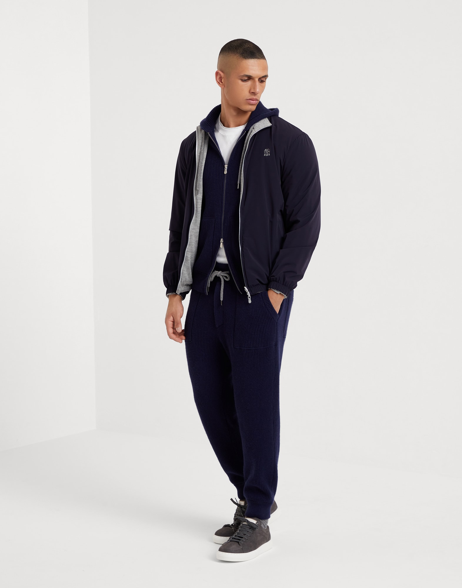 【BRUNELLO CUCINELLI 】ダブルジップラグランブルゾン 伊製 BRUNELLO CUCINELLI 】ダブルジップラグランブルゾン伊製