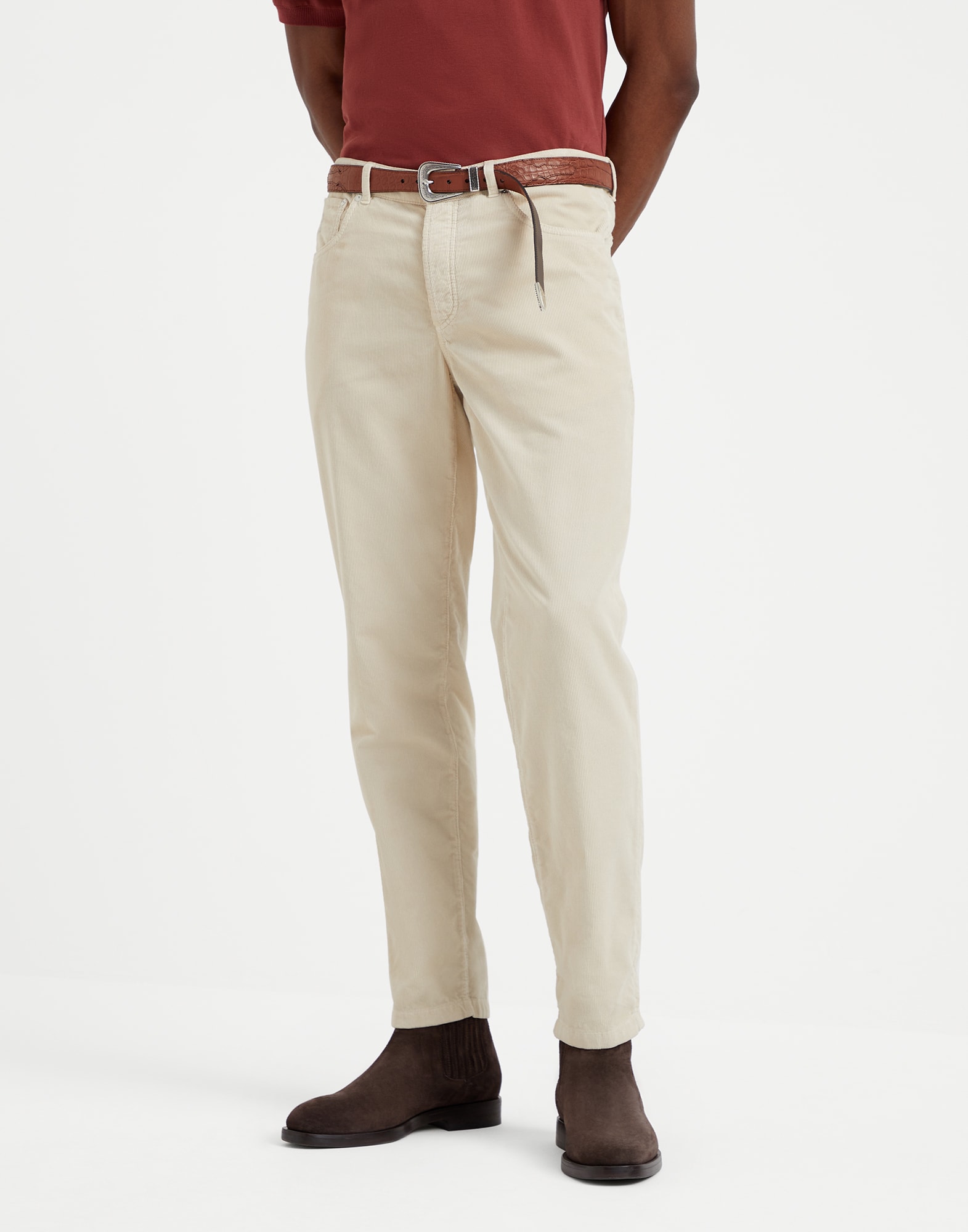 Italian fit five-pocket trousers