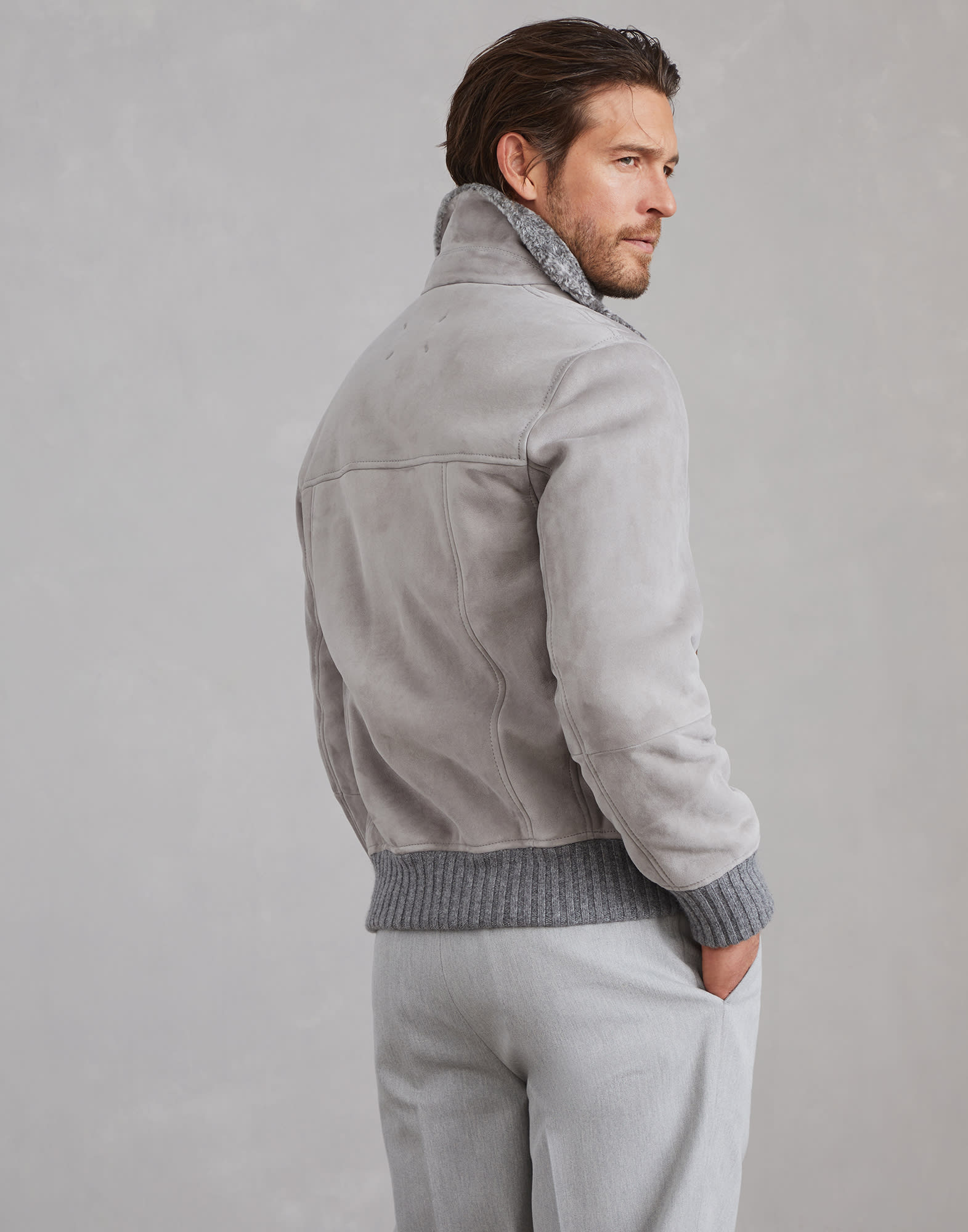 Brunello cucinelli shearling jacket clearance