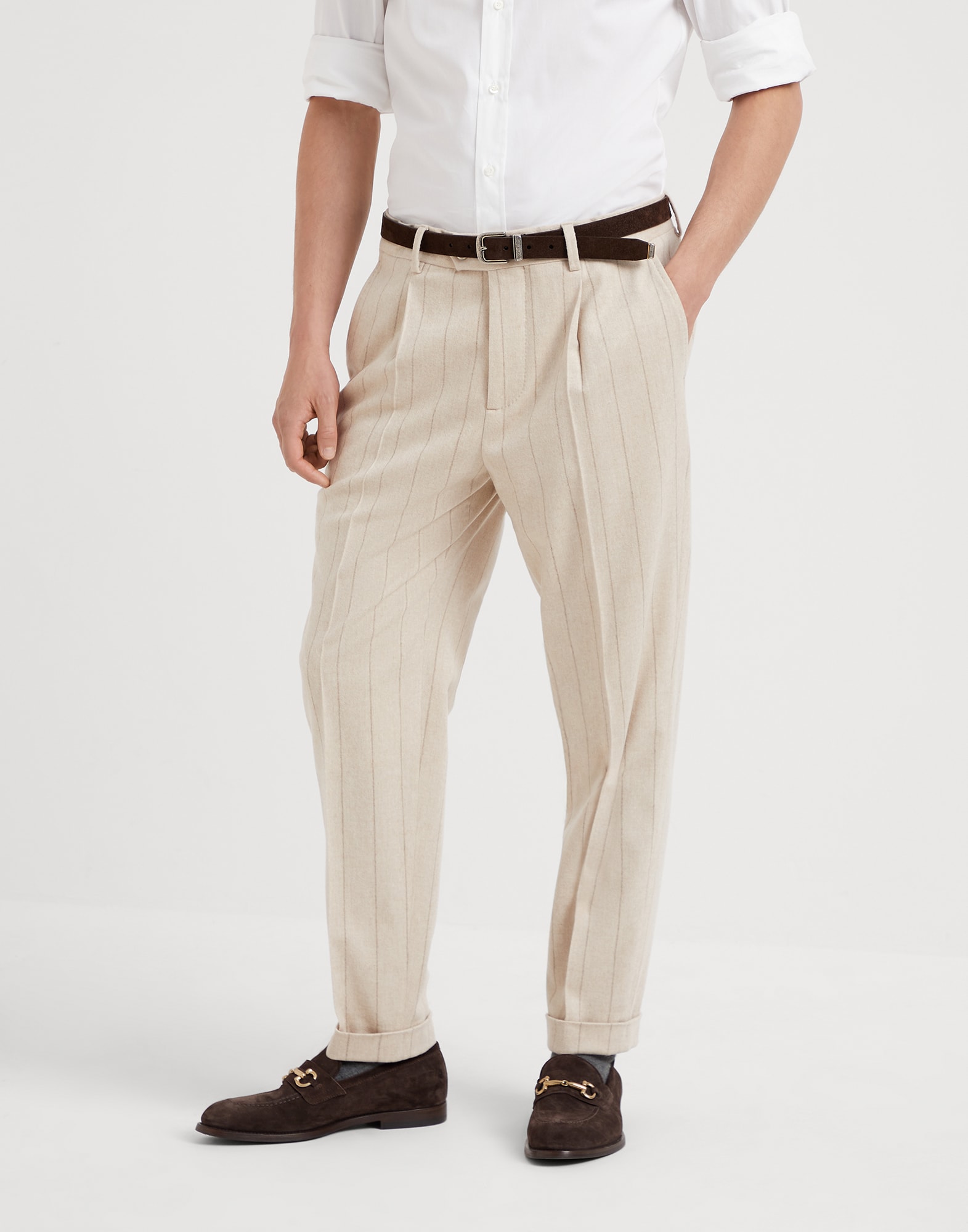 BRUNELLO CUCINELLI 】2タック トラウザーズ 44 BRUNELLO CUCINELLI 】2タック トラウザーズ 44