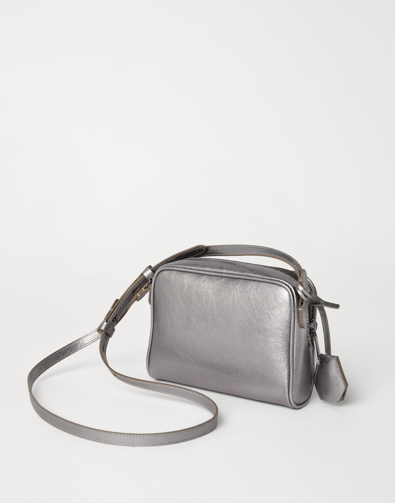BRUNELLO CUCINELLI 貸せる メッセンジャーバッグ メタリックゴールド