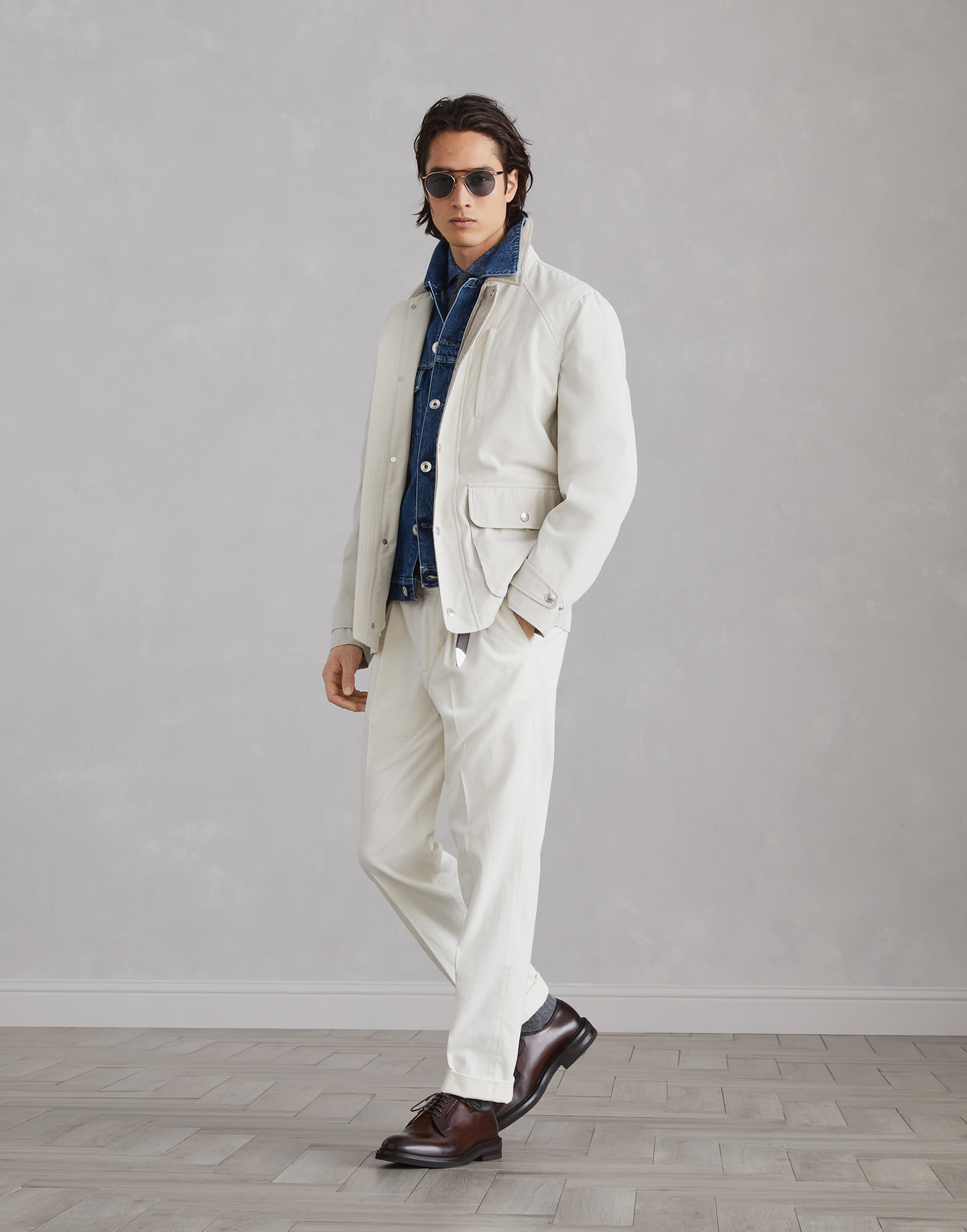 タック入り レジャーフィット トラウザーズ (242M279DE1450C5797) for メンズ | Brunello Cucinelli