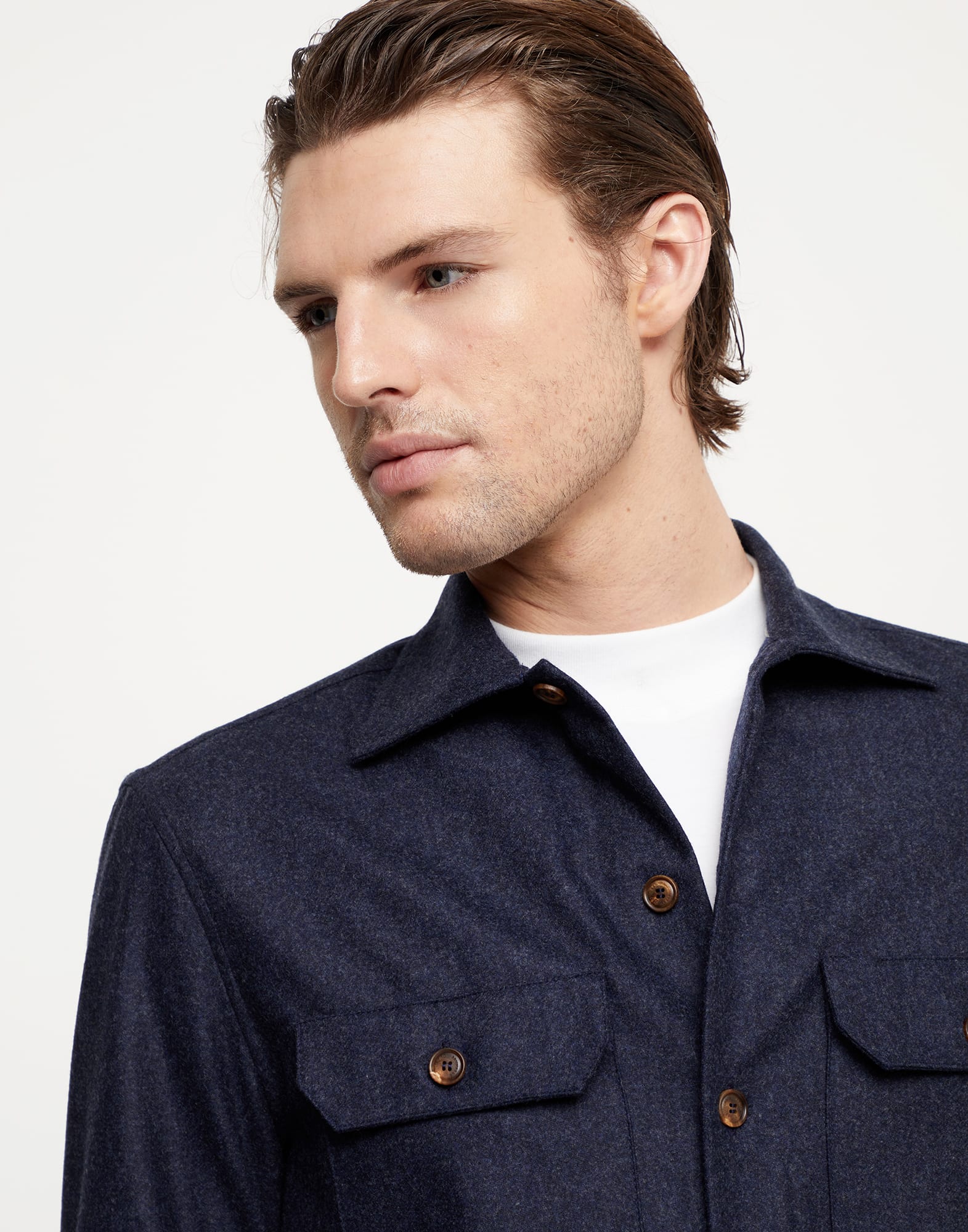 世界有名な Virgin wool flannel overshirt (242M038P0720C511) for Man トップス