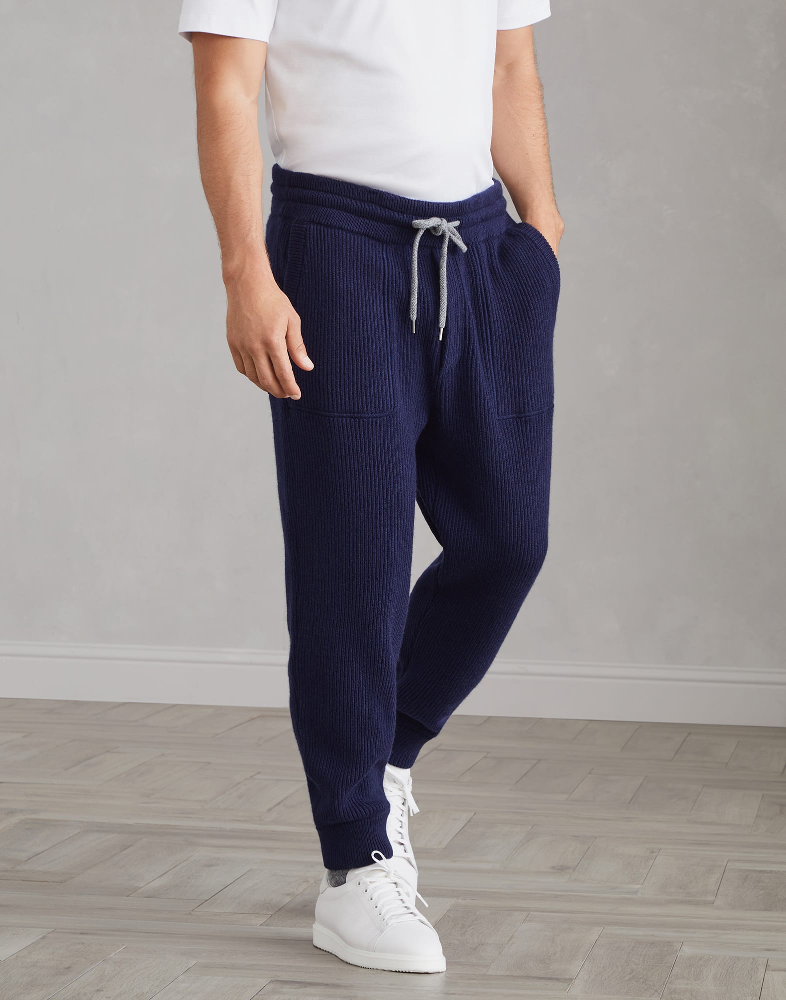 Rib knit joggers sales