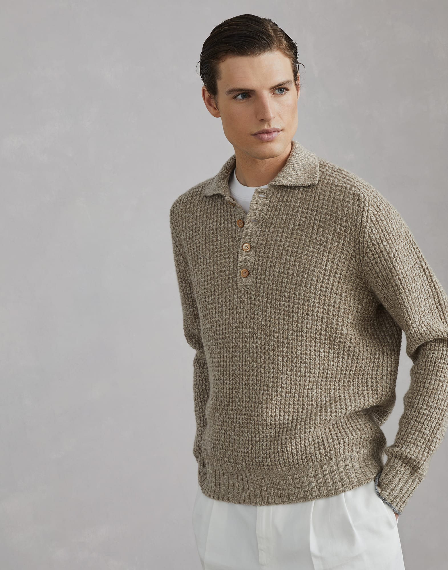 Brunello cucinelli long sleeve polo 2025