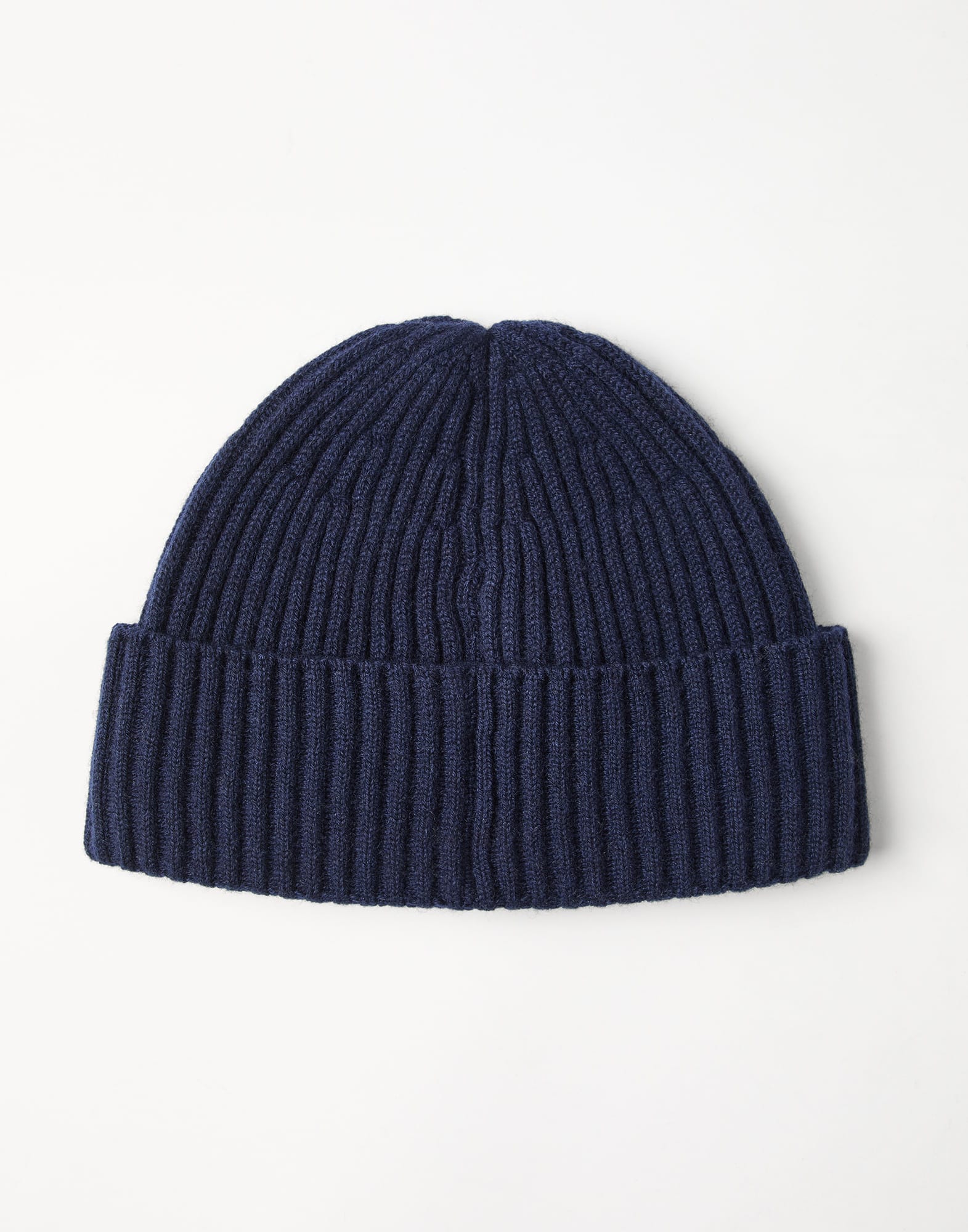 Cashmere rib knit beanie