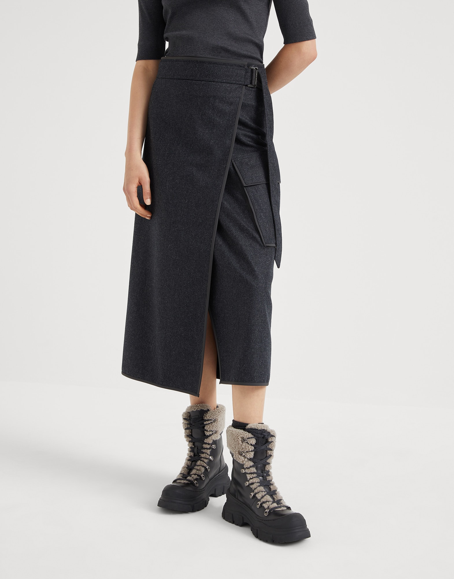 Wrap skirt 242M038PG3721C006 for Woman Brunello Cucinelli