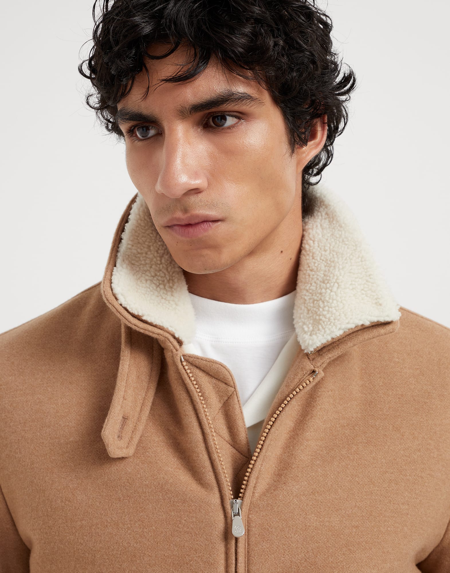 Cashmere fabric bomber jacket (242MT4976889CDH35) for Man