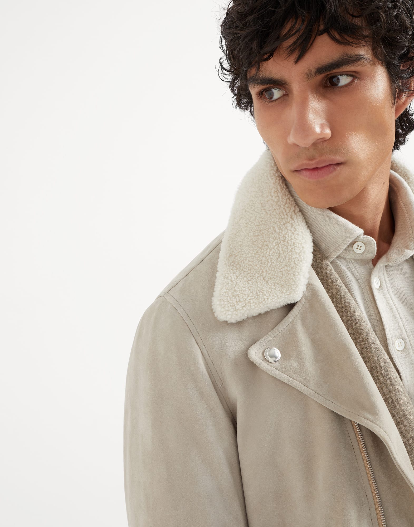 Suede biker jacket