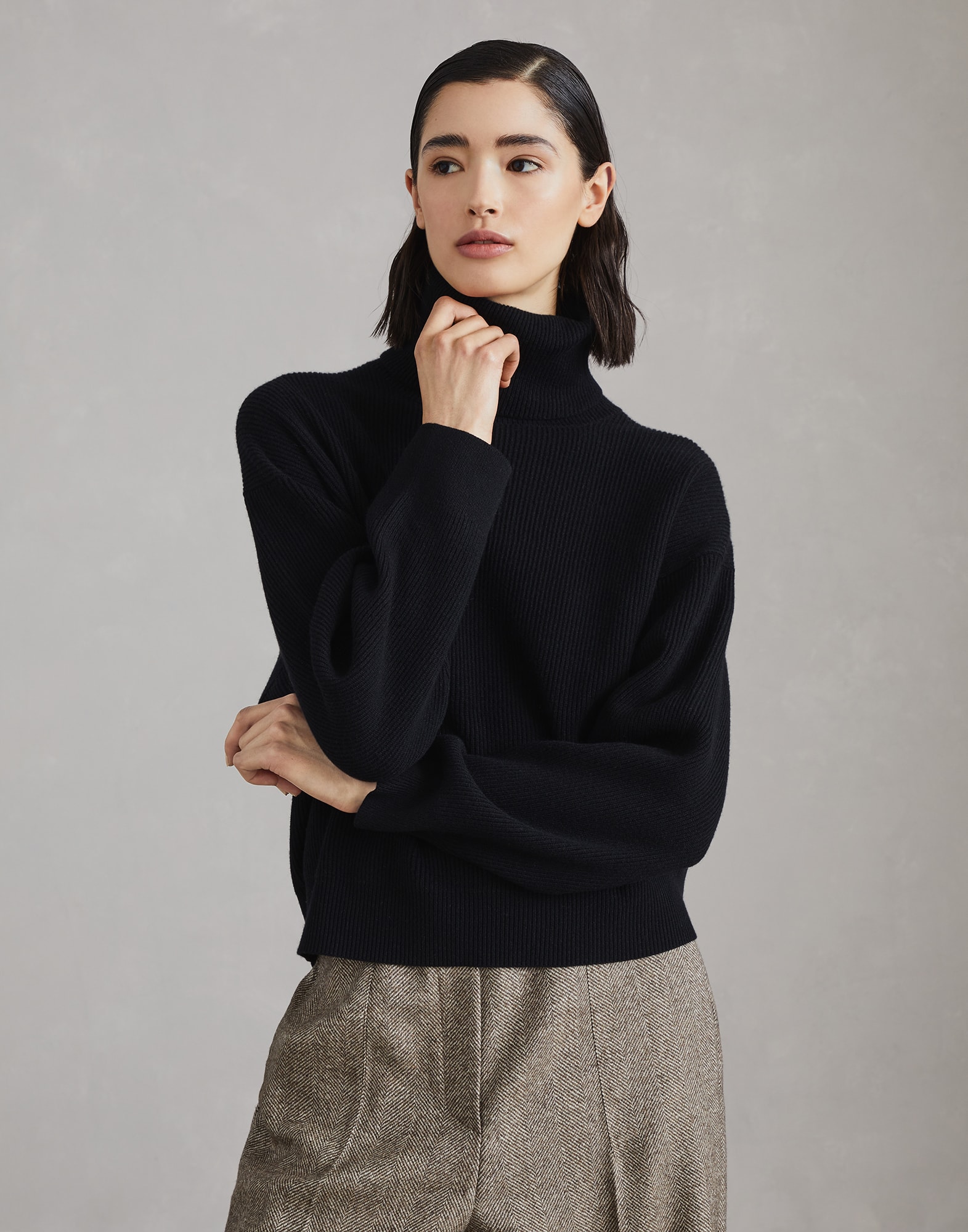 Wool, cashmere and silk sweater