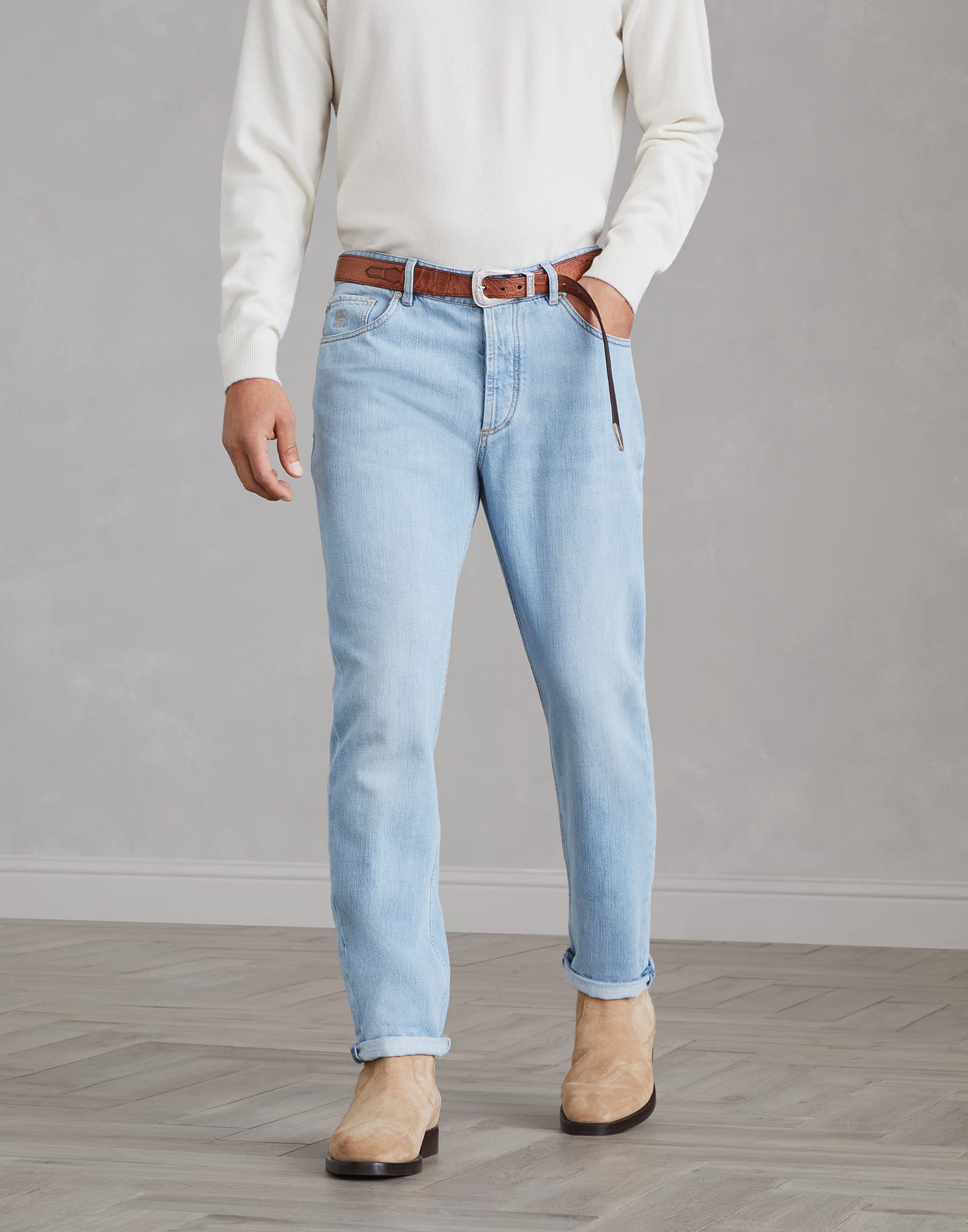 Lightweight denim trousers