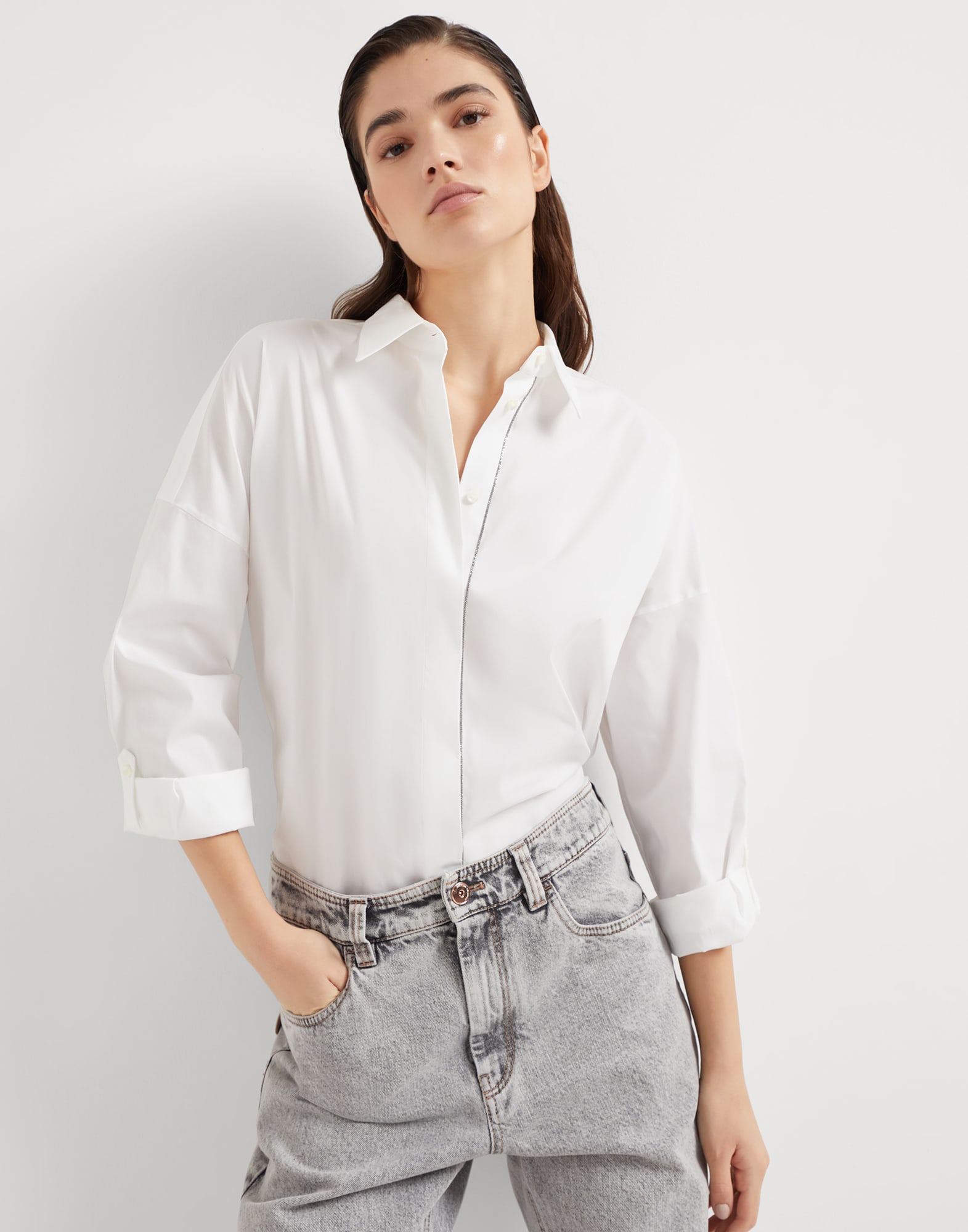 Poplin shirt (242M0091MA636C159) for Woman | Brunello Cucinelli Poplin shirt (242M0091MA636C159) for Woman | Brunello Cucinelli