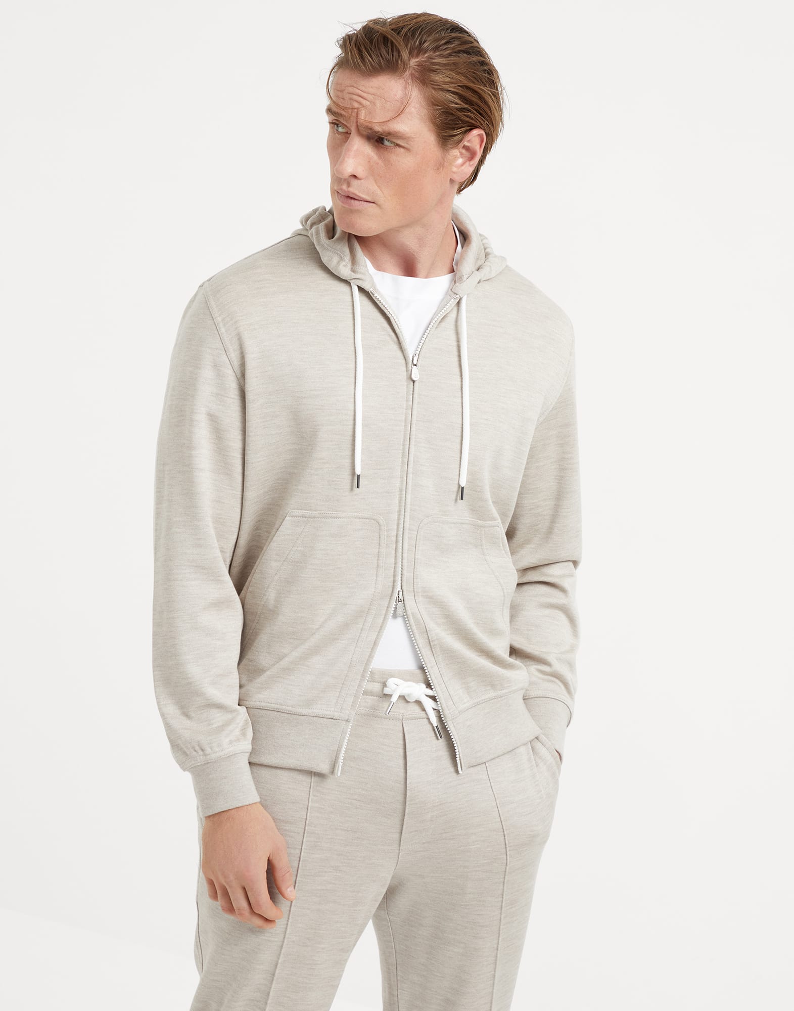 ブルネロクチネリ モニーレ付き白パンツ (BRUNELLO CUCINELLI ブルネロクチネリ モニーレ付き白パンツ (BRUNELLO CUCINELLI