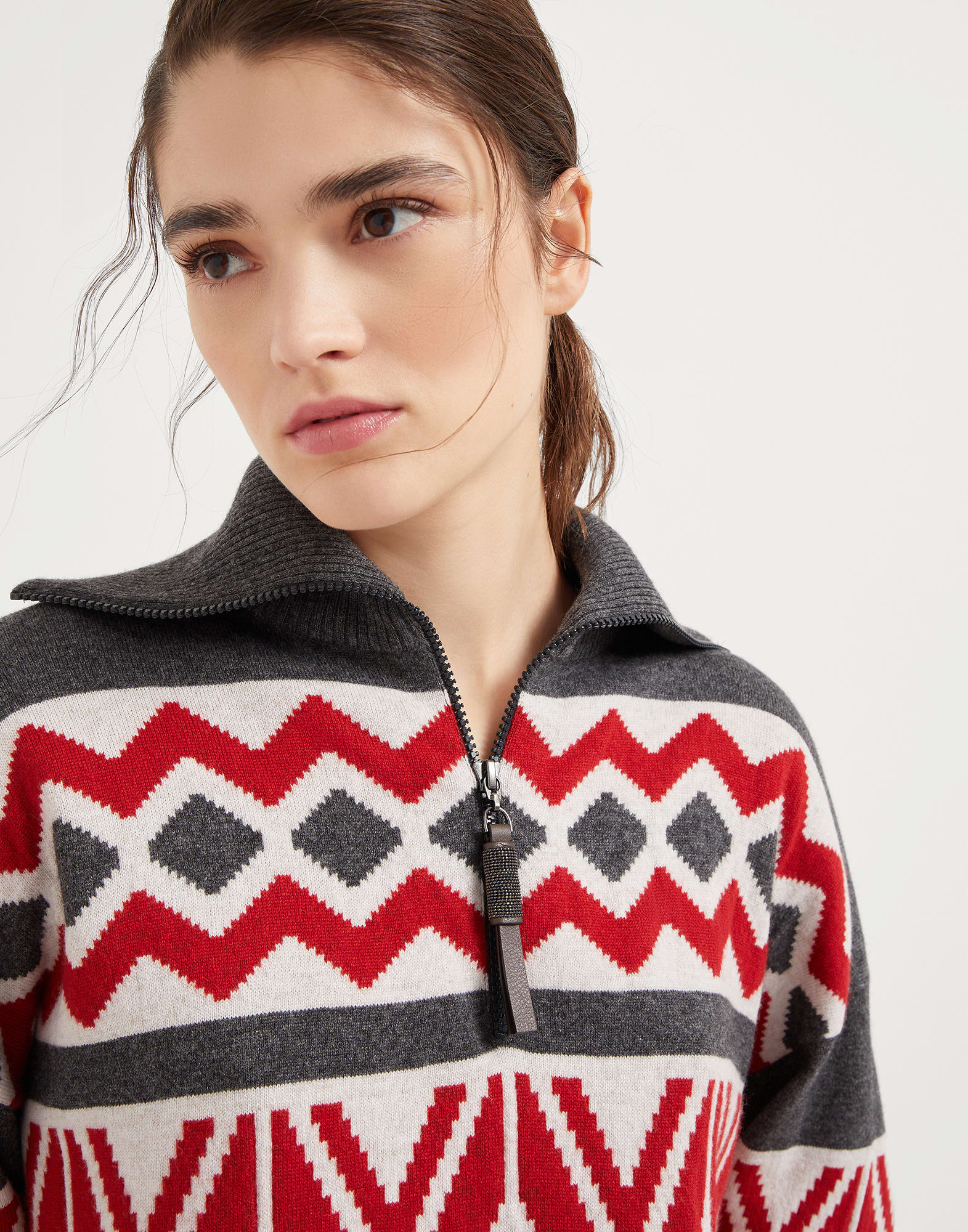 Ameri（アメリ）の「UND MARBLE JACQUARD KNIT（ニット/セーター