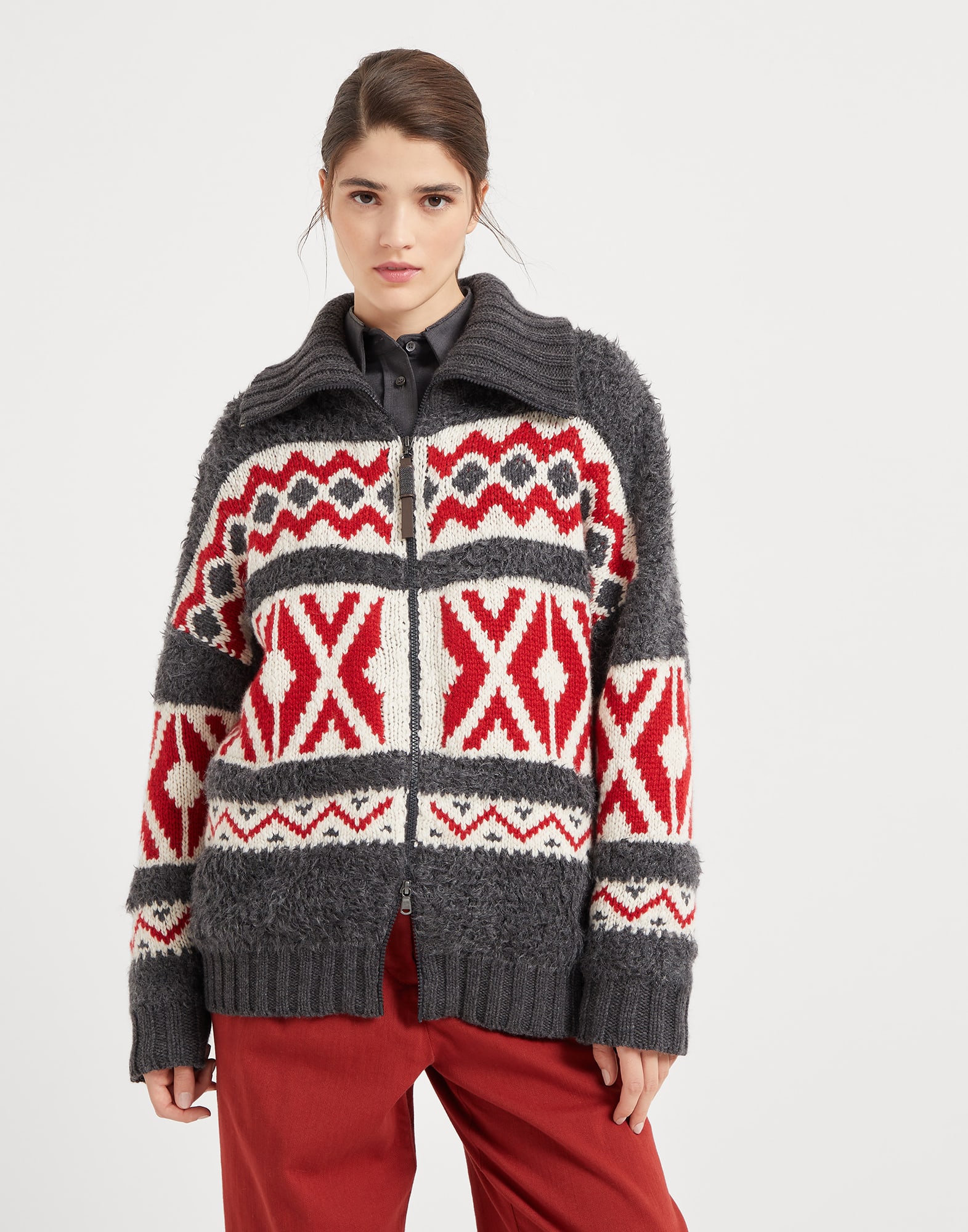 Retro Jacquard cardigan