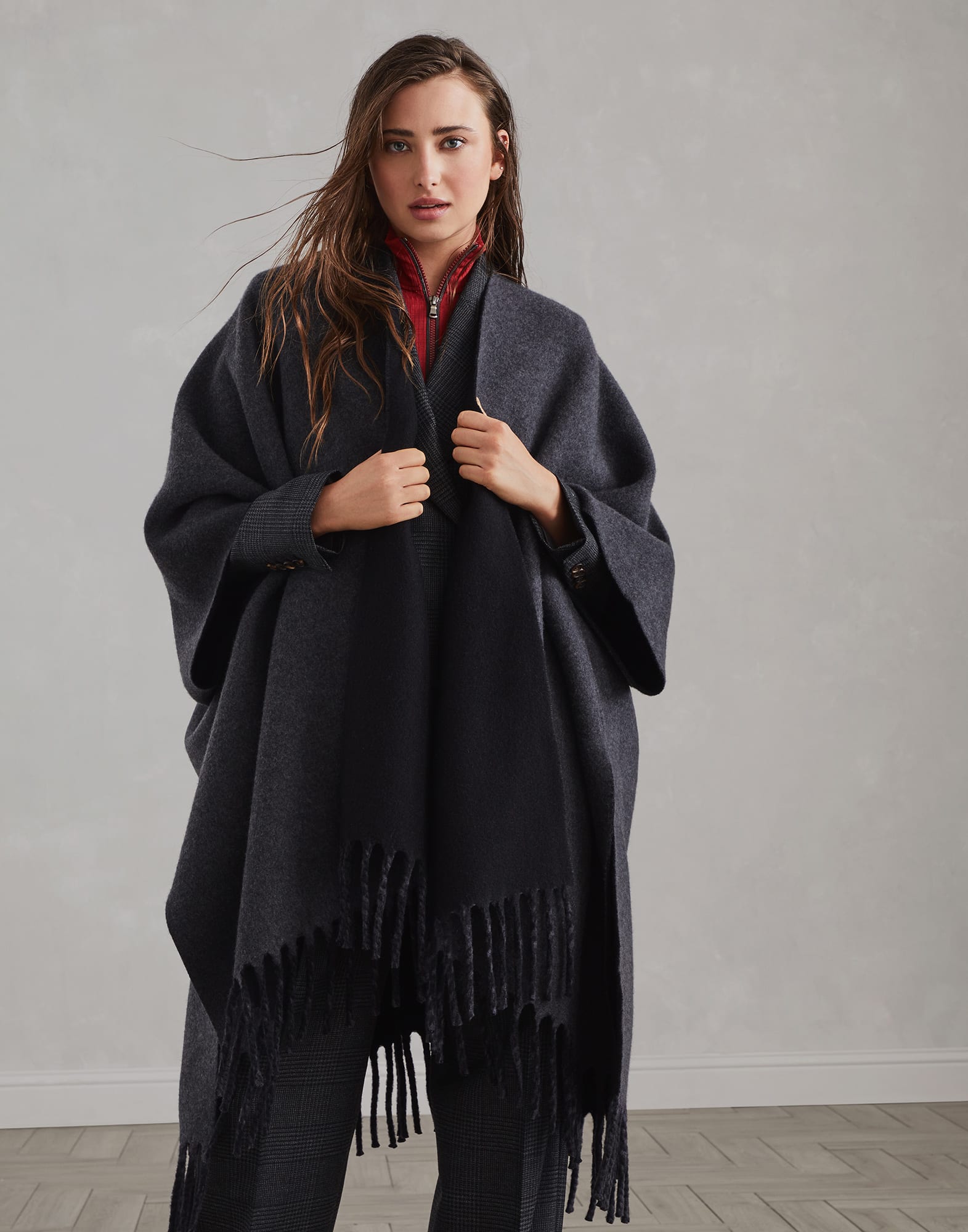 Double knit poncho