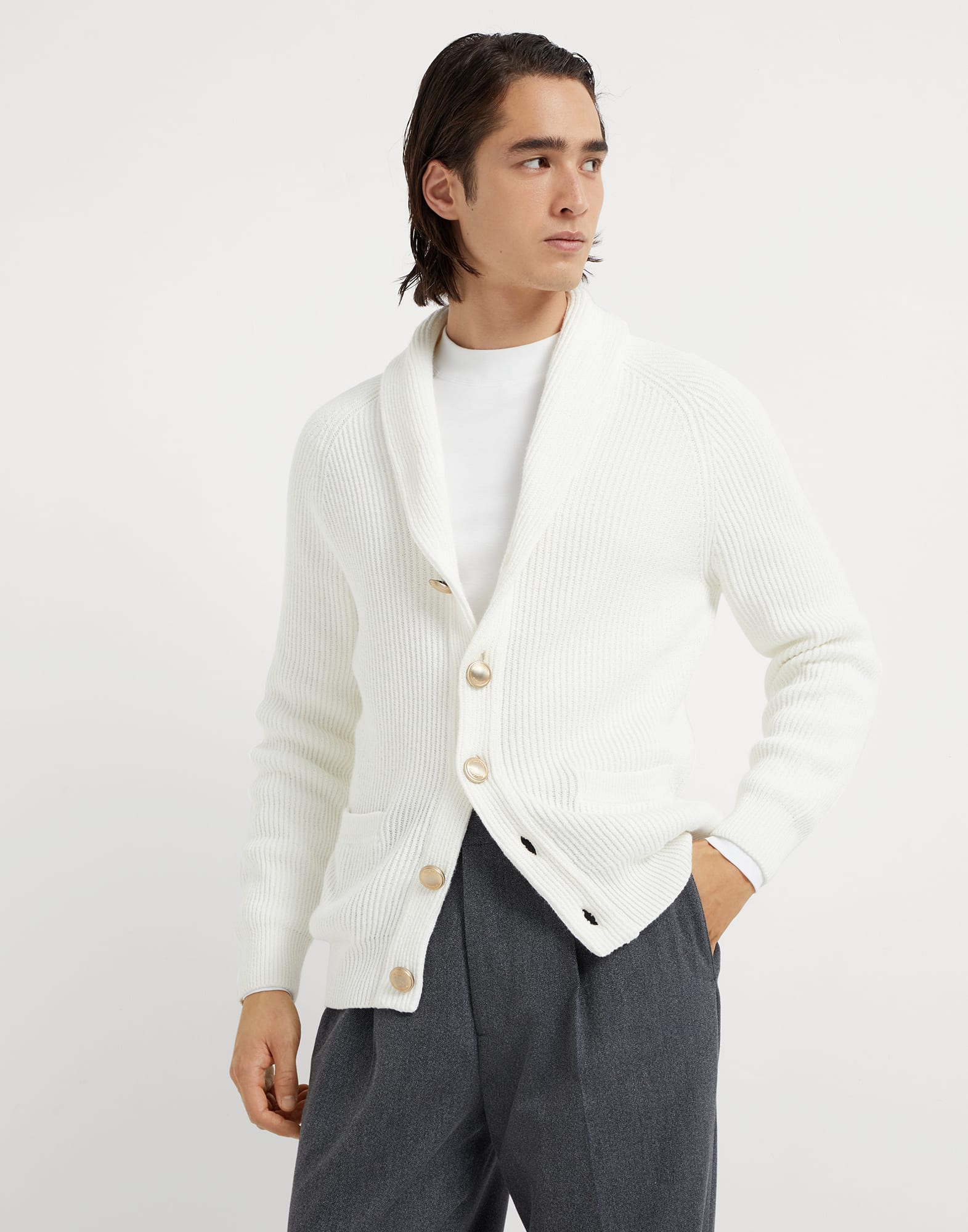White cotton cardigan cheap