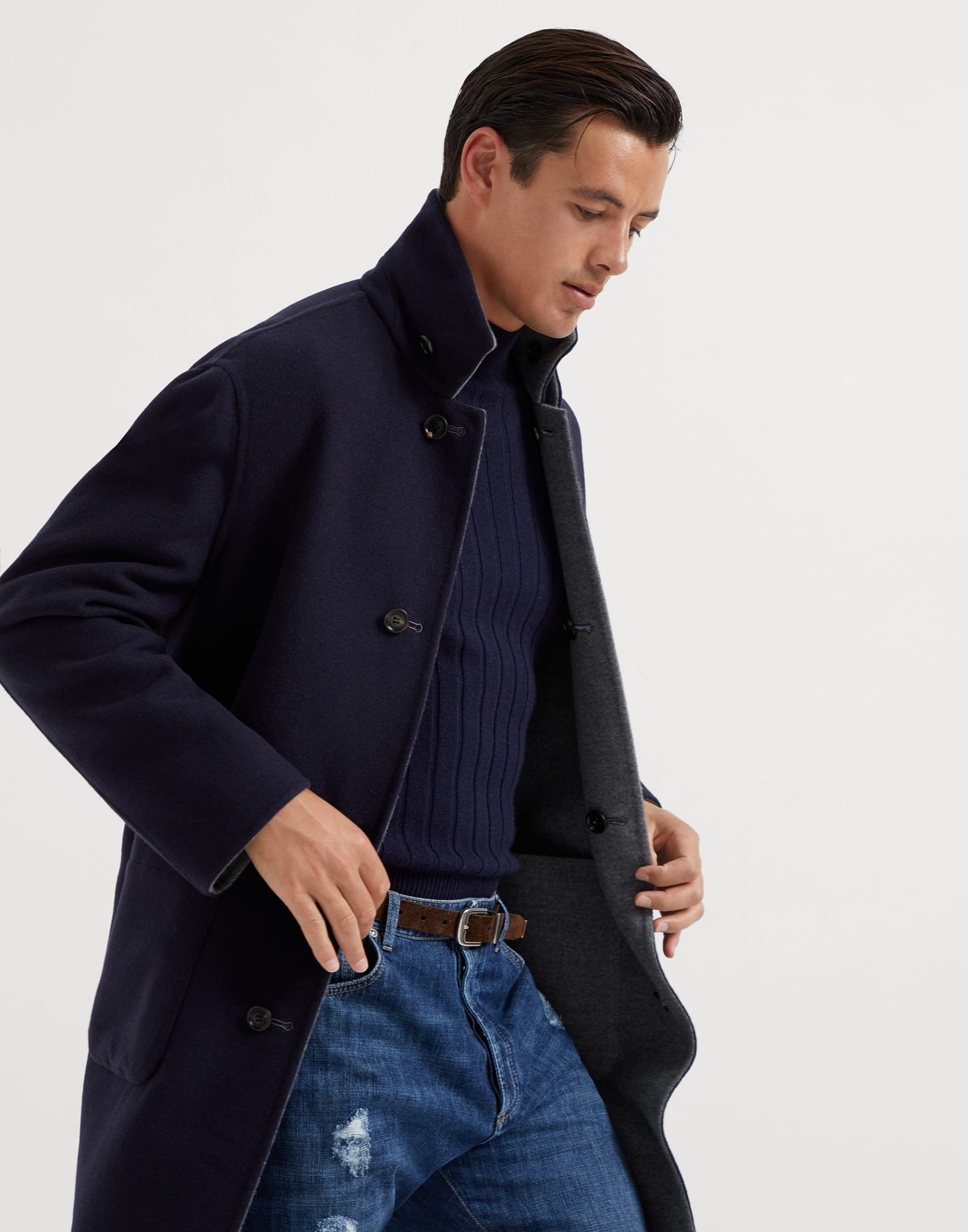 Double cloth reversible coat (242MY4139801C002) for Man