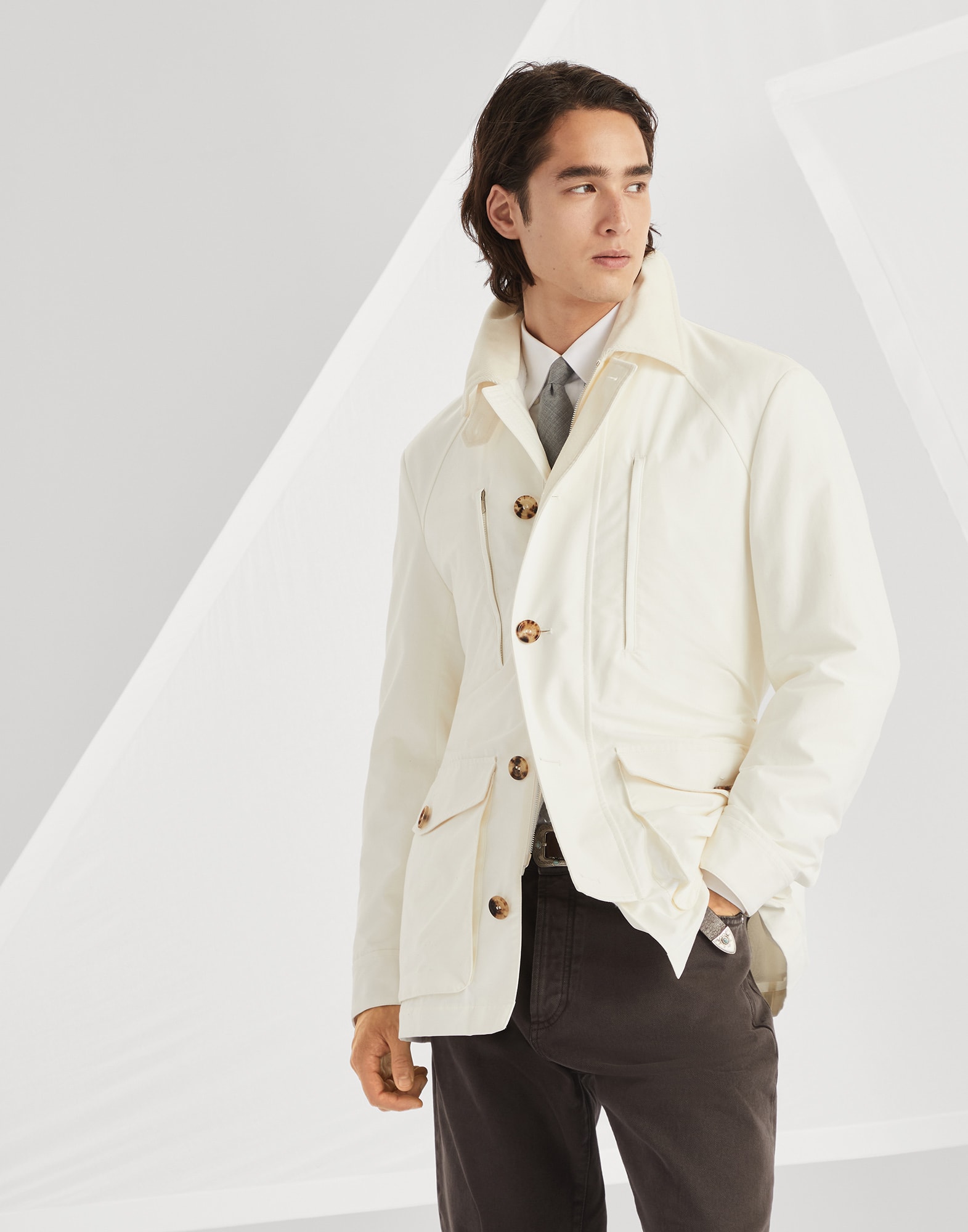 メンズ 向け オフホワイト ウォーターレジスタント パーカー メンズ 向け オフホワイト ウォーターレジスタント パーカー