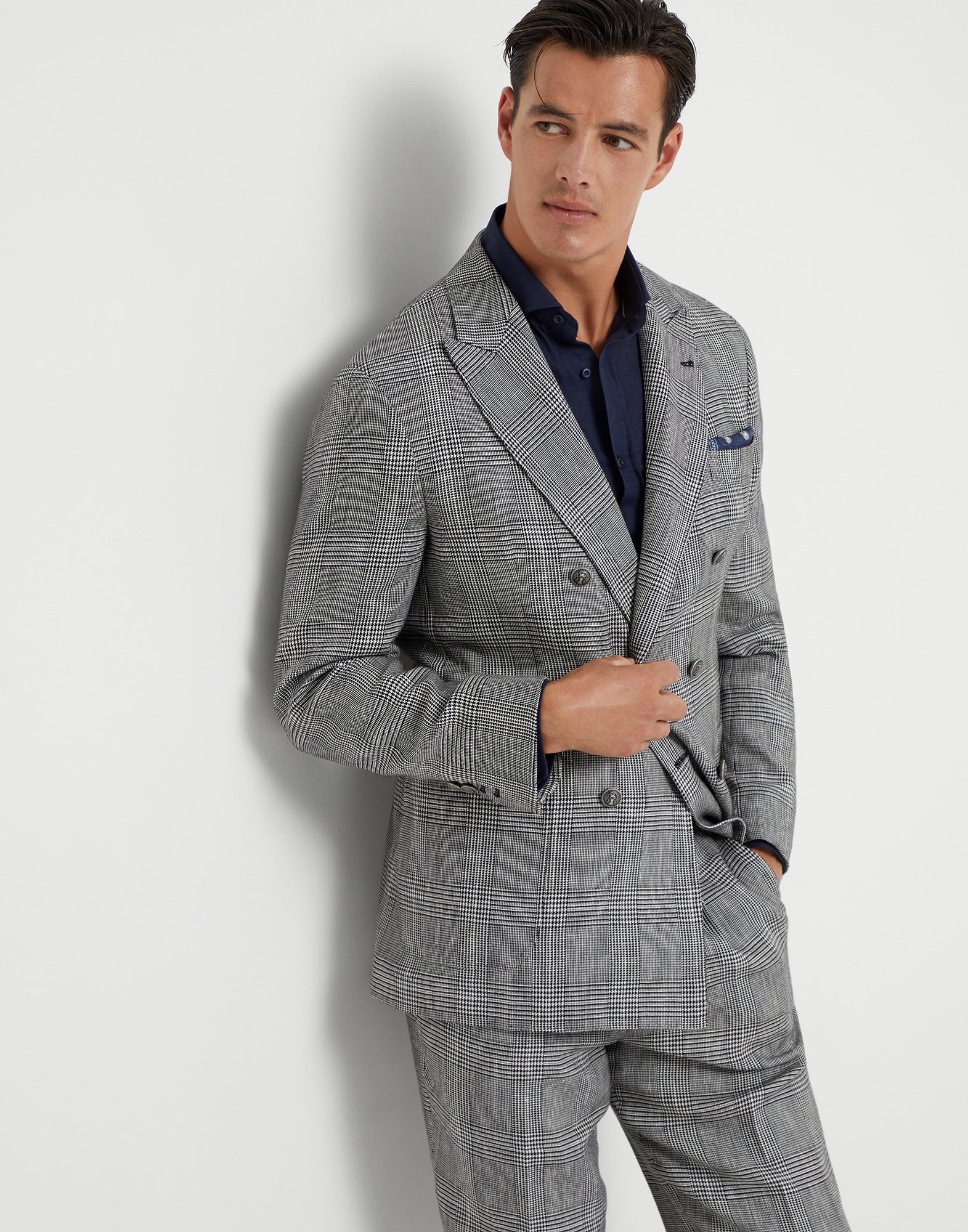 Prince of Wales deconstructed blazer Black Man - Brunello Cucinelli