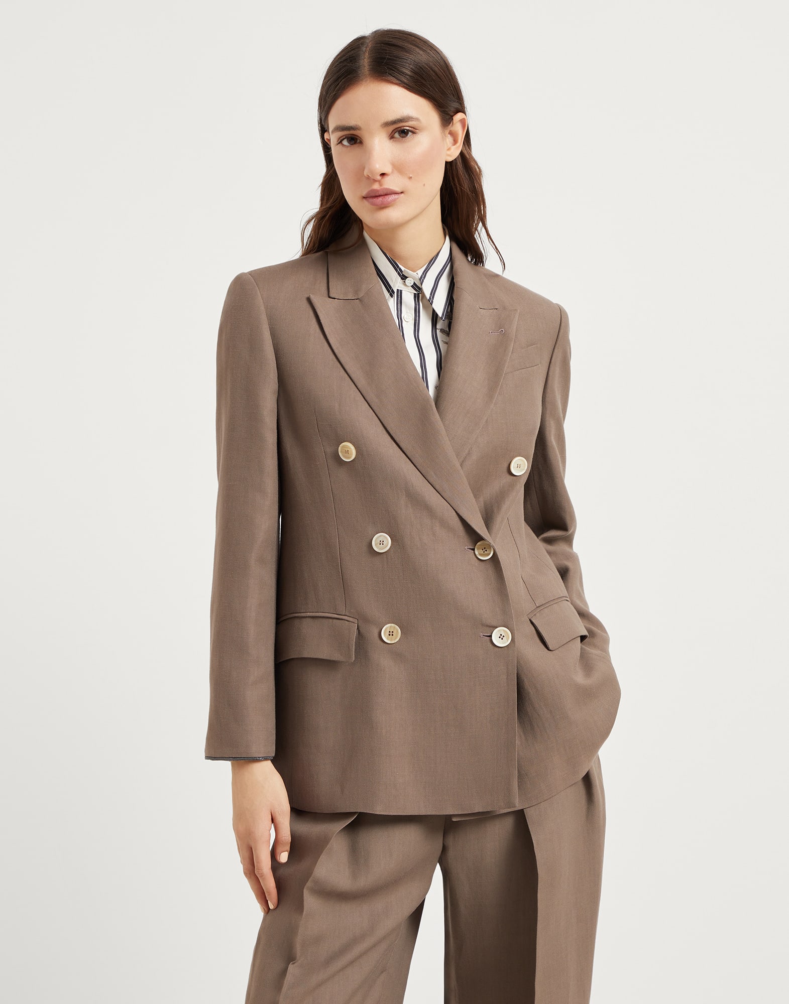 スーツ BRUNELLO CUCINELLI Women Suit Jackets MA1248759C7554 Beige Women's blazers and vests | Brunello Cucinelli
