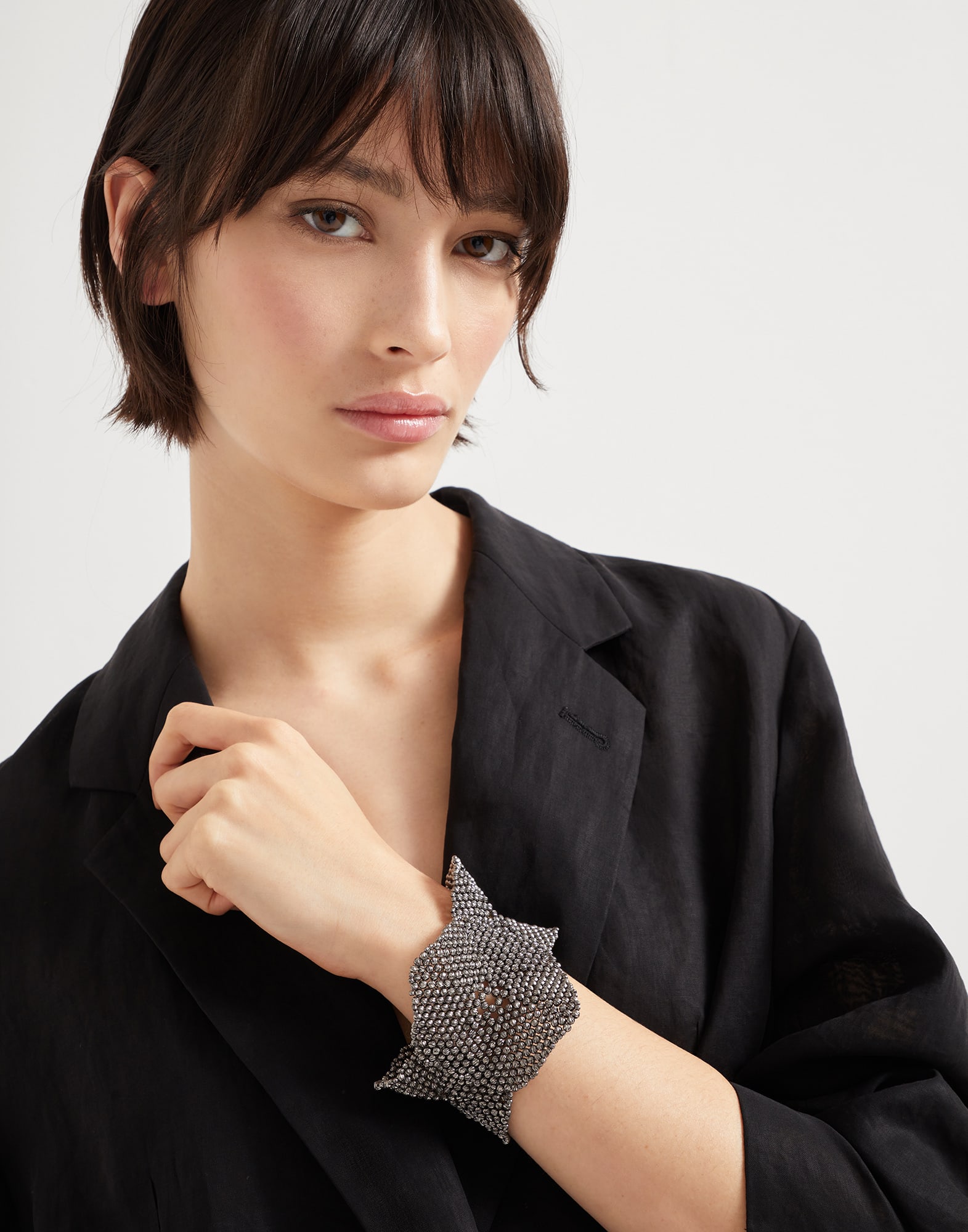 Flower Sculptured Armband Schwarzgrau Damen - Brunello Cucinelli