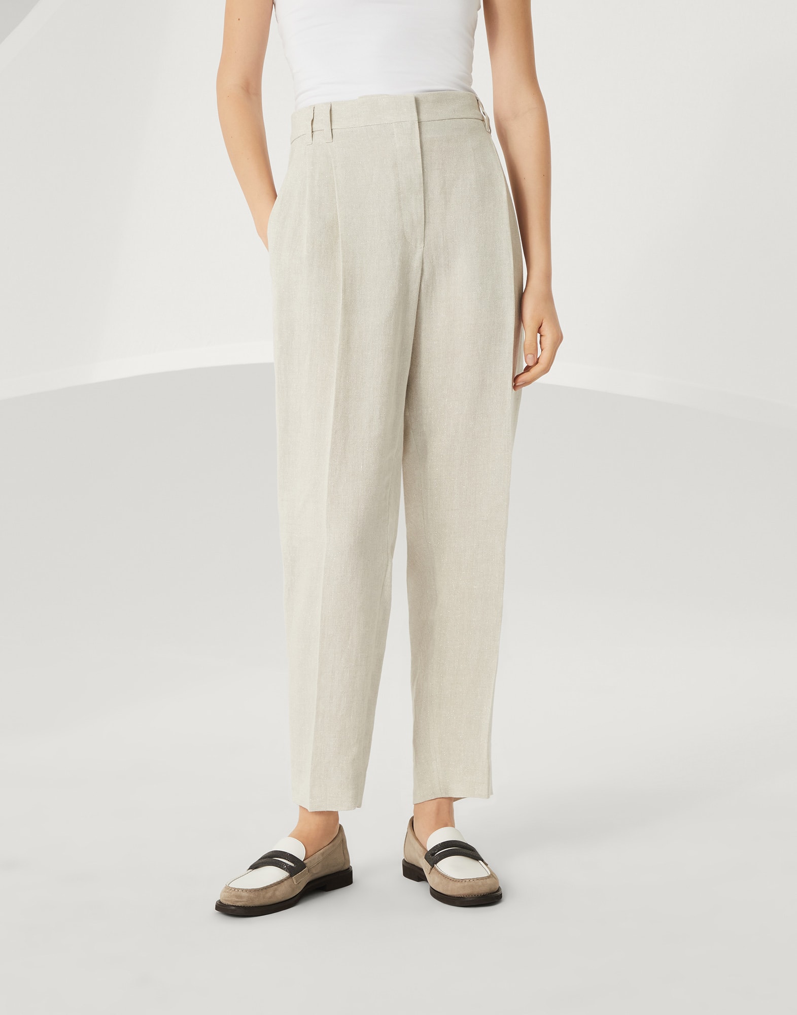BRUNELLO CUCINELLI パンツ 50 レディース 向け ベージュ スラウチーパンツ | Brunello Cucinelli