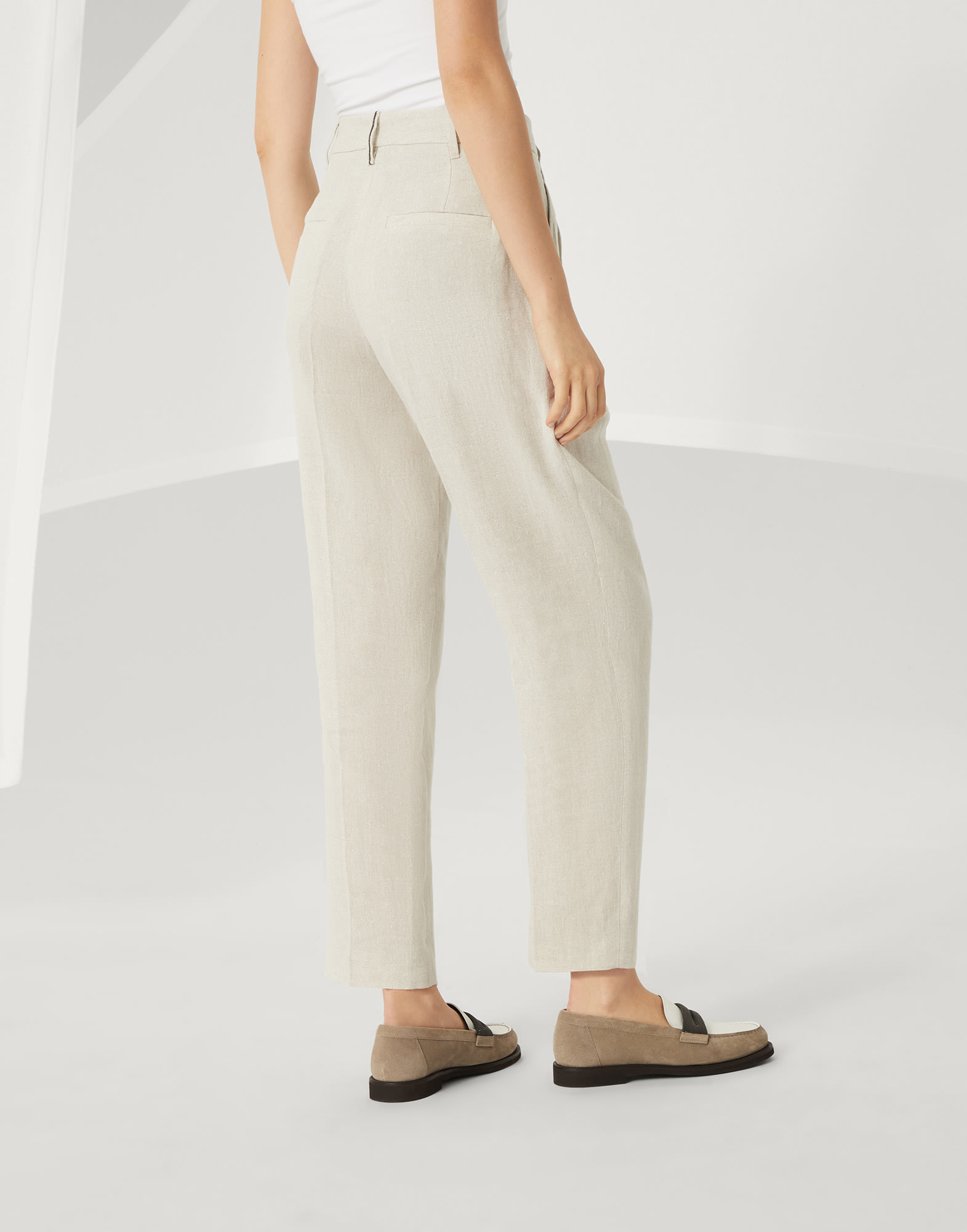 レディース 向け ベージュ スラウチーパンツ | Brunello Cucinelli レディース 向け ベージュ スラウチーパンツ | Brunello Cucinelli