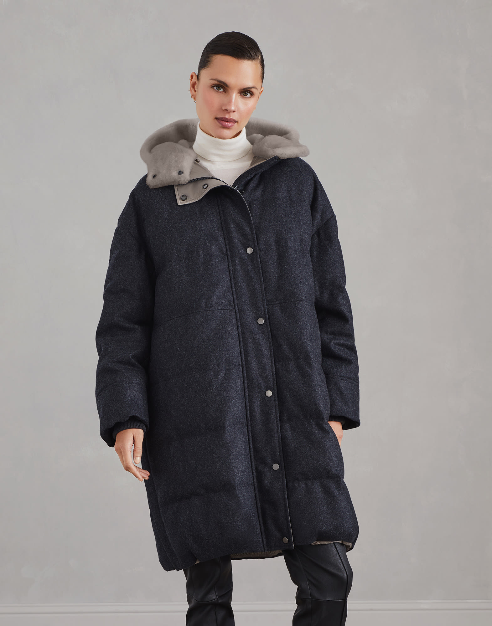 Flannel down parka 242M038P9703C006 for Woman Brunello Cucinelli