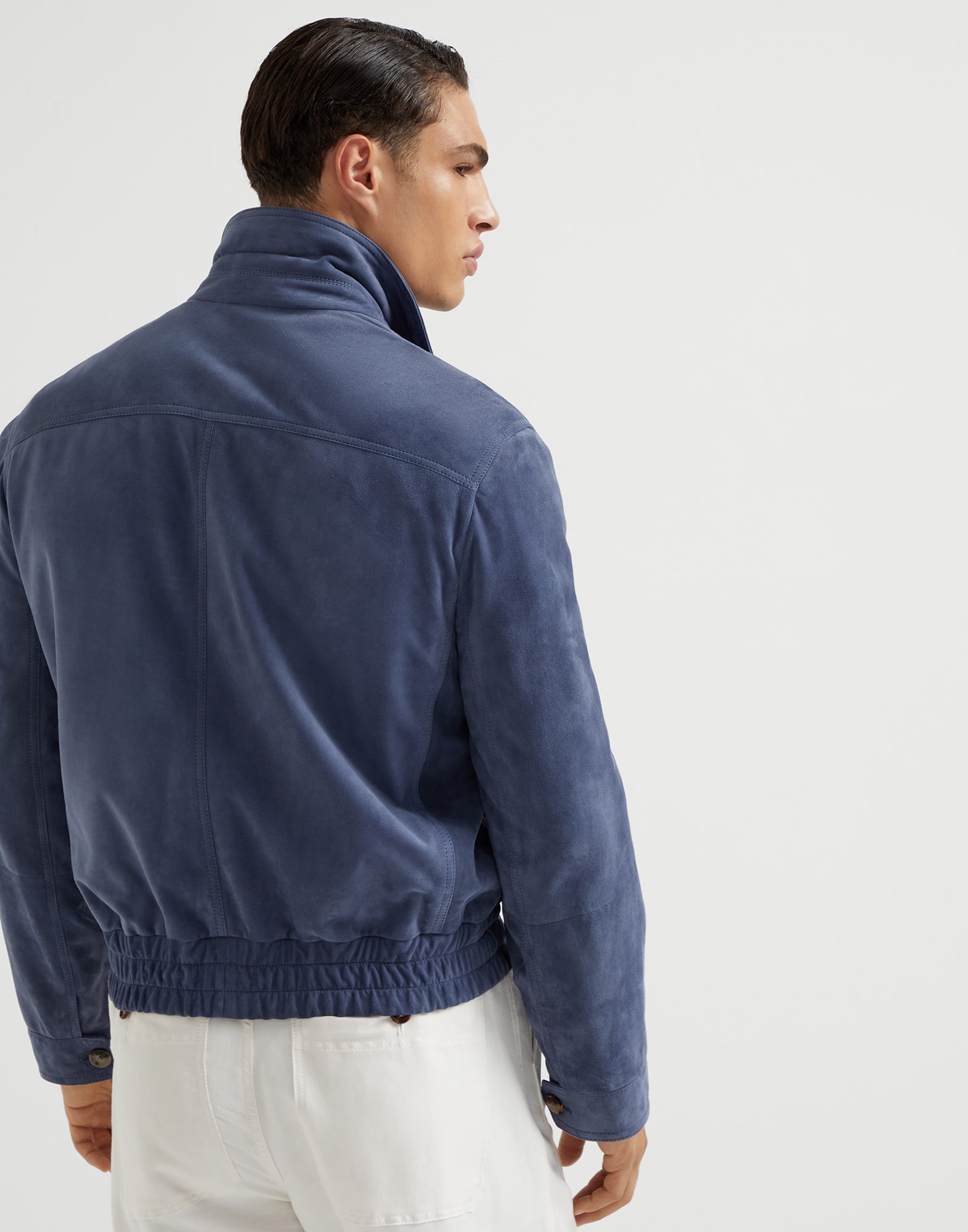 Bomber jacket for Man in Denim | Brunello Cucinelli Bomber jacket for Man in Denim | Brunello Cucinelli
